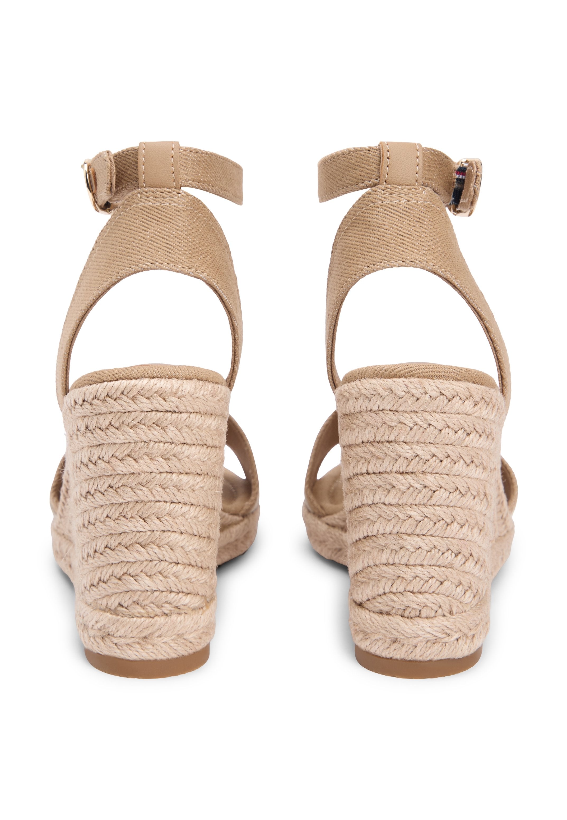 CANVAS DENIM WEDGE ESPADRILLES - Platform sandals - safari canvas