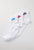 EVERYDAY ESSENTIAL ANKLE UNISEX 3 PACK - Sports socks - white/university red/light photo blue/black