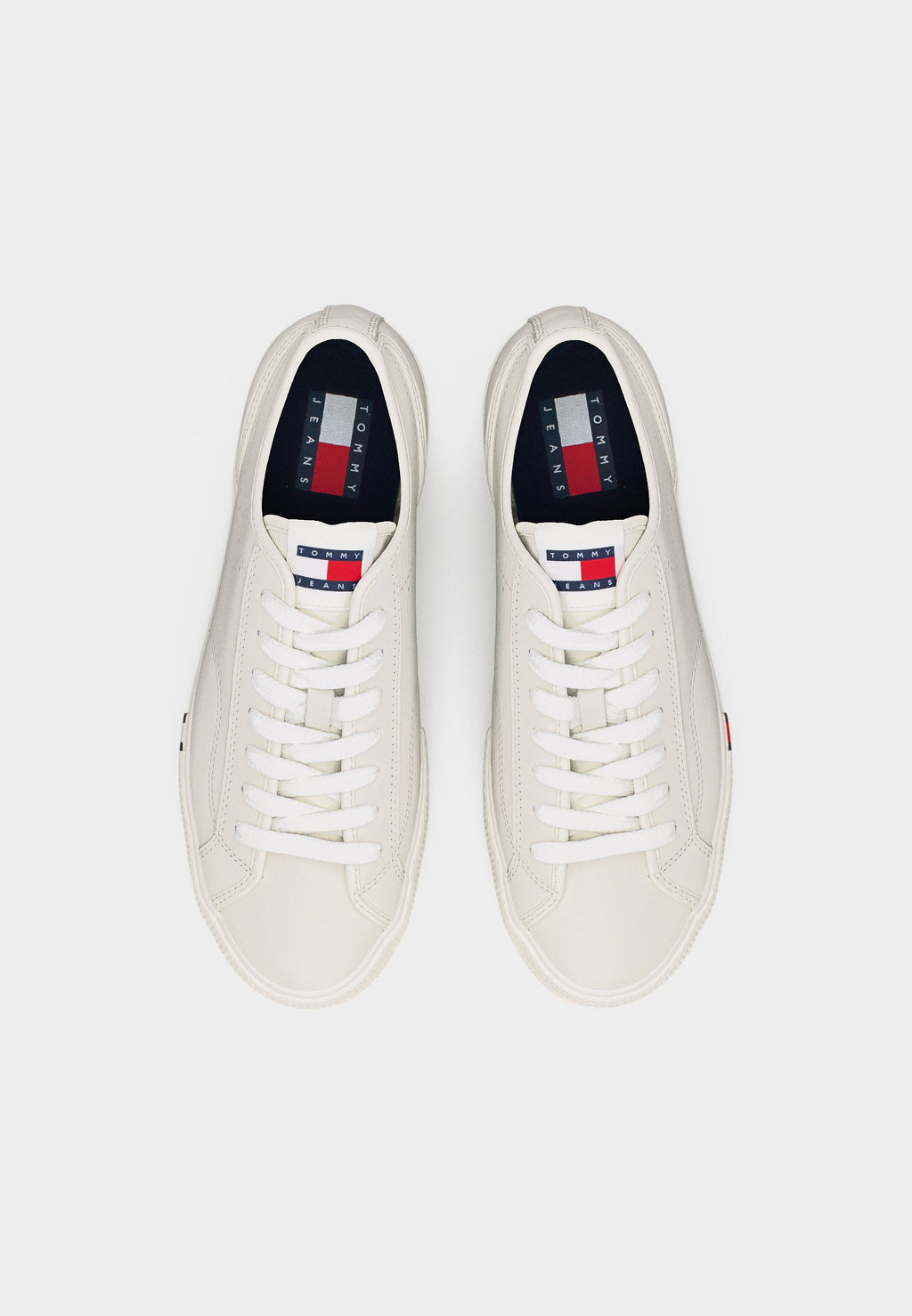 ARCHIVE FLAG STRIPE LEATHER TRAINERS - Trainers - ecru