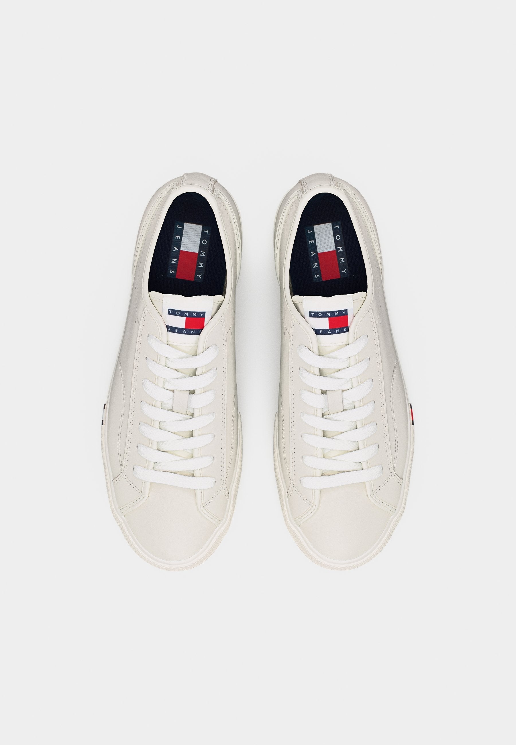ARCHIVE FLAG STRIPE LEATHER TRAINERS - Trainers - ecru