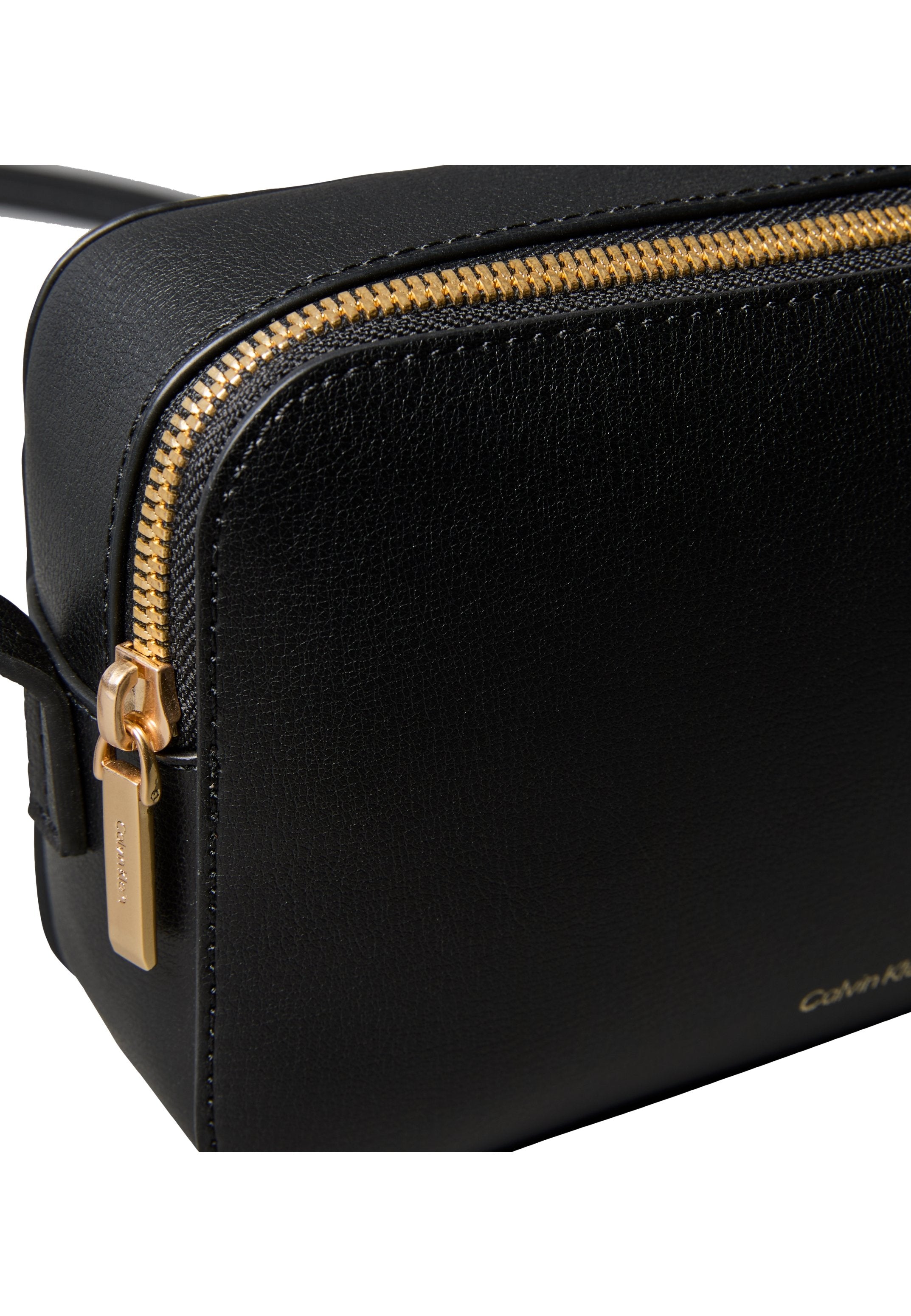FOIL LOGO ELONGATED CAMERA BAG - Cross body bag - black/toasted coconut