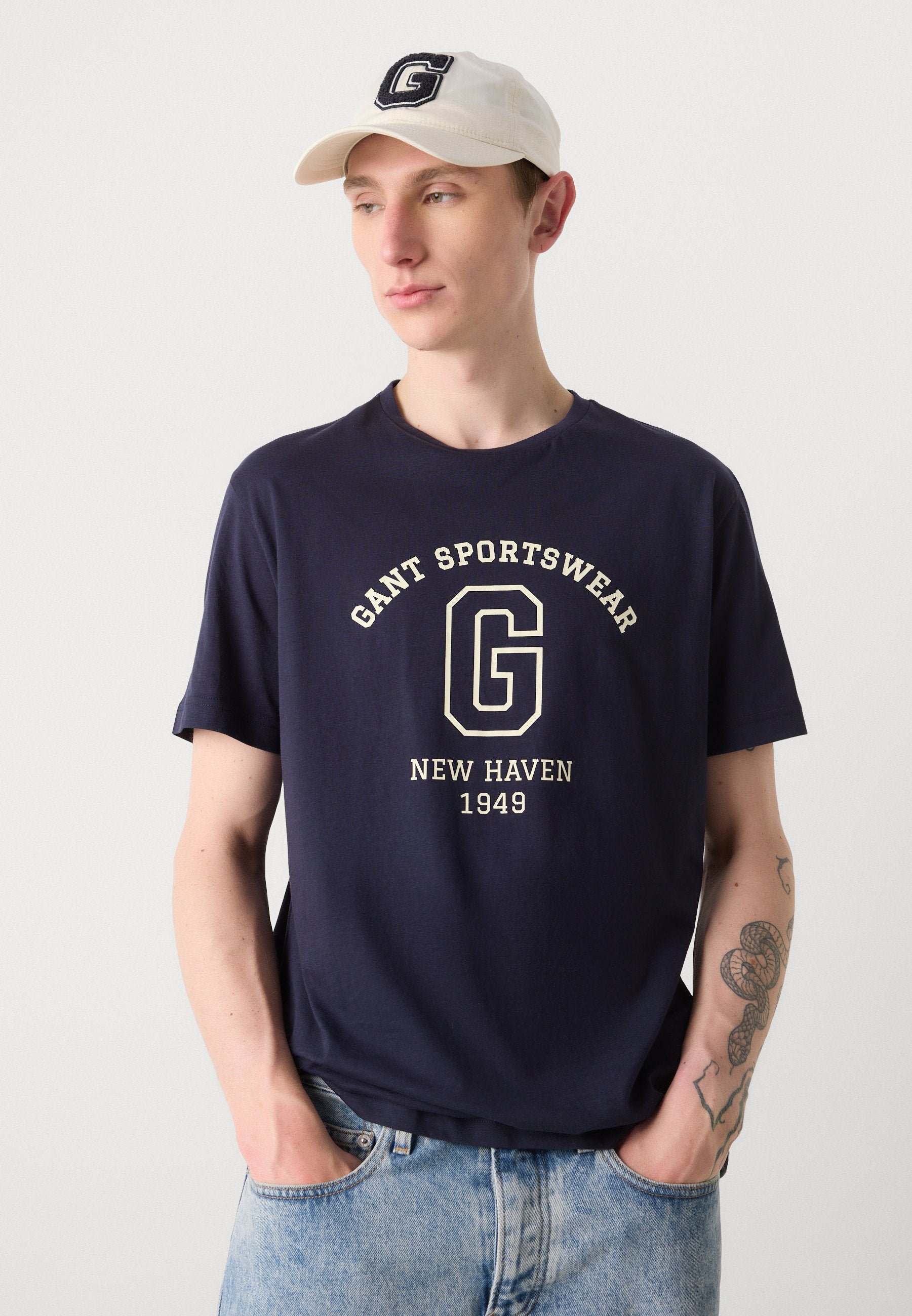 GRAPHIC - Print T-shirt - evening blue