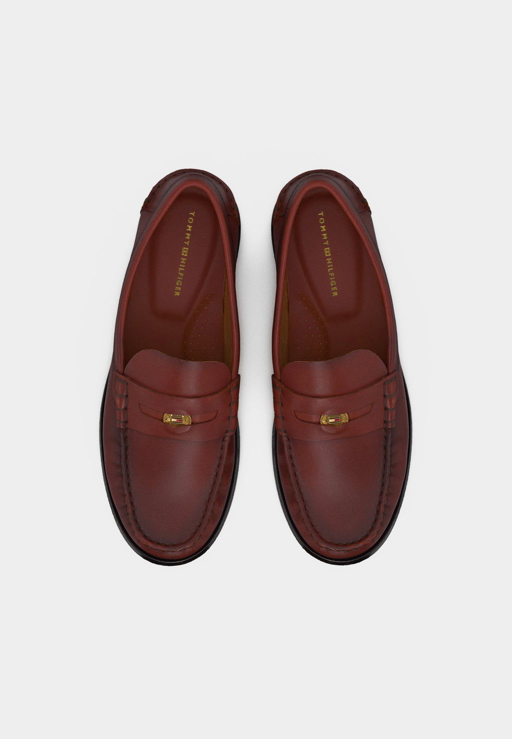 LEATHER PENNY LOAFERS - Slip-ons - cherry chestnut