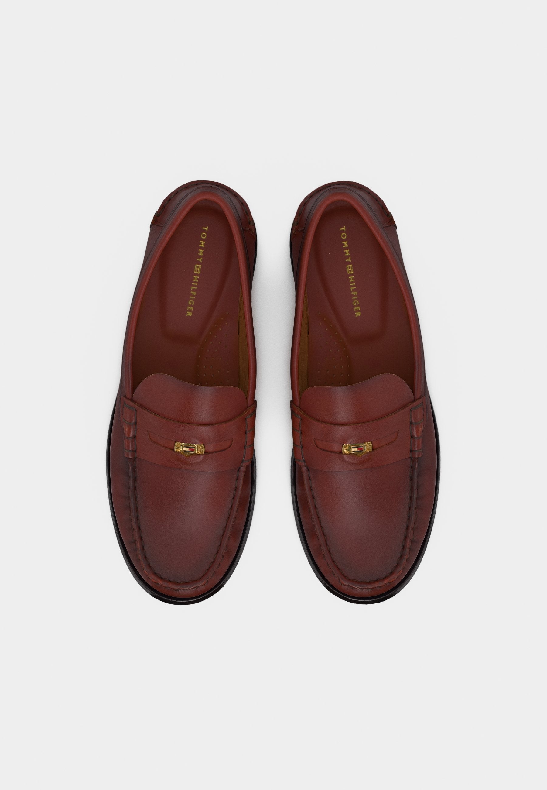 LEATHER PENNY LOAFERS - Slip-ons - cherry chestnut