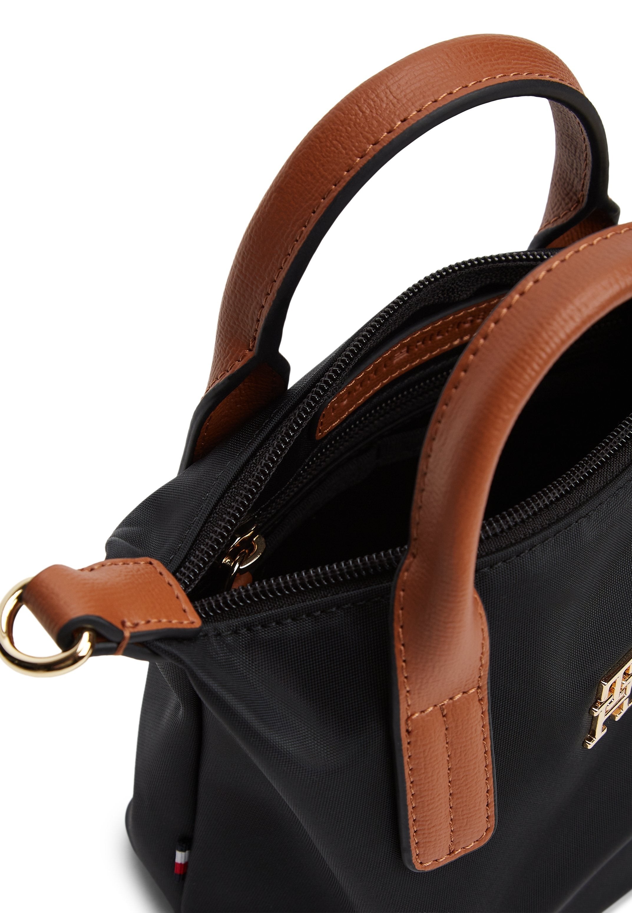 TH MONOGRAM CROSSBODY TOTE BAG - Handbag - black