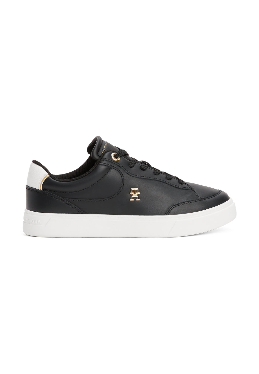 BASKETS EN CUIR TH MONOGRAM - Baskets - noir