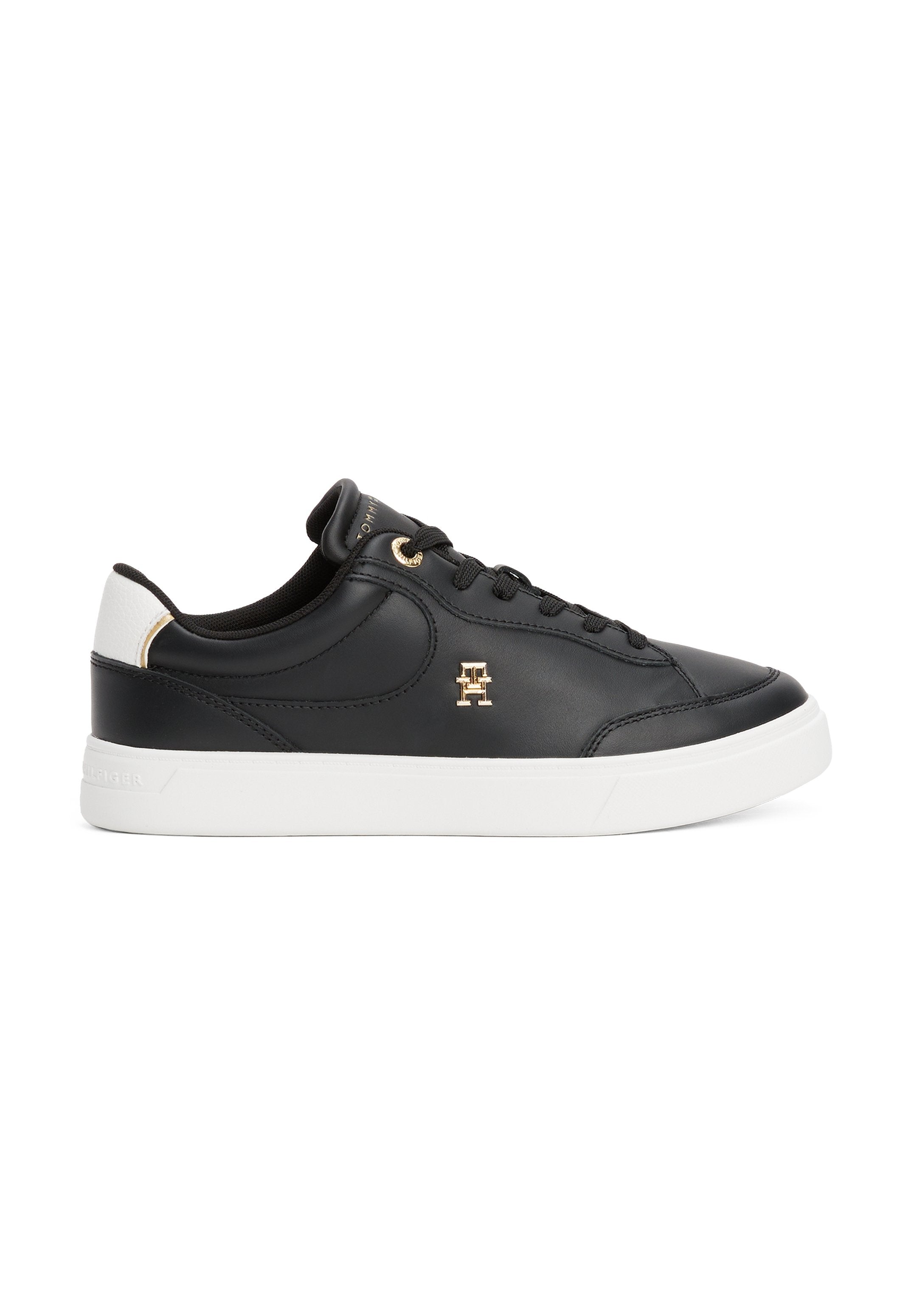 BASKETS EN CUIR TH MONOGRAM - Baskets - noir