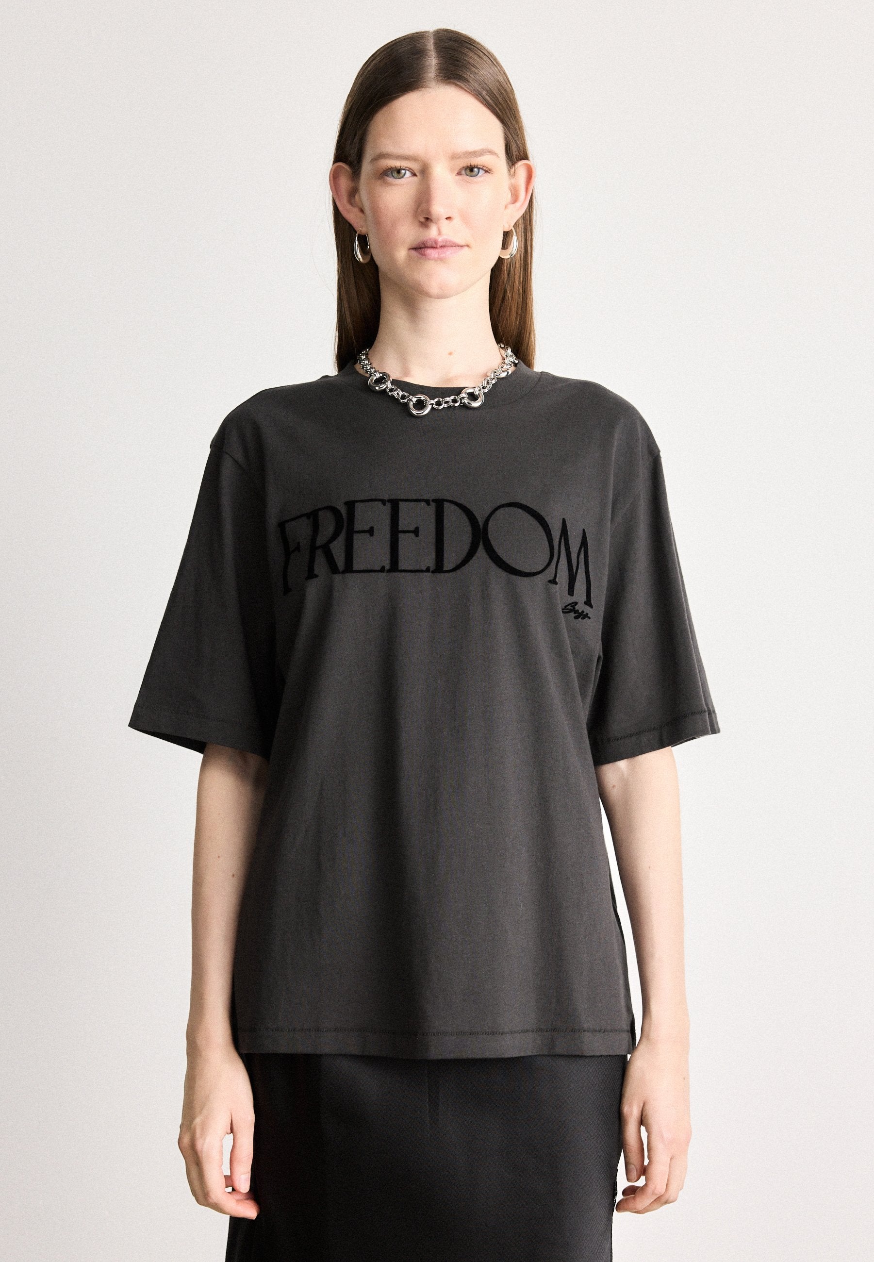EREGULAR - Print T-shirt - open grey