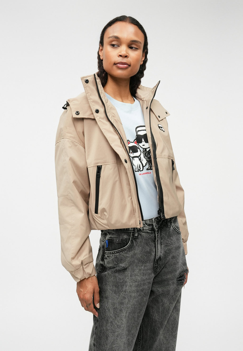 IKON HOODED JACKET - Bomber Jacket - taupe