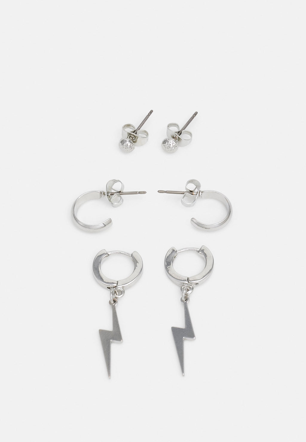 JACBATLY EARRING UNISEX 3-PACK - Earrings - silver-coloured