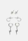 JACBATLY EARRING UNISEX 3-PACK - Earrings - silver-coloured