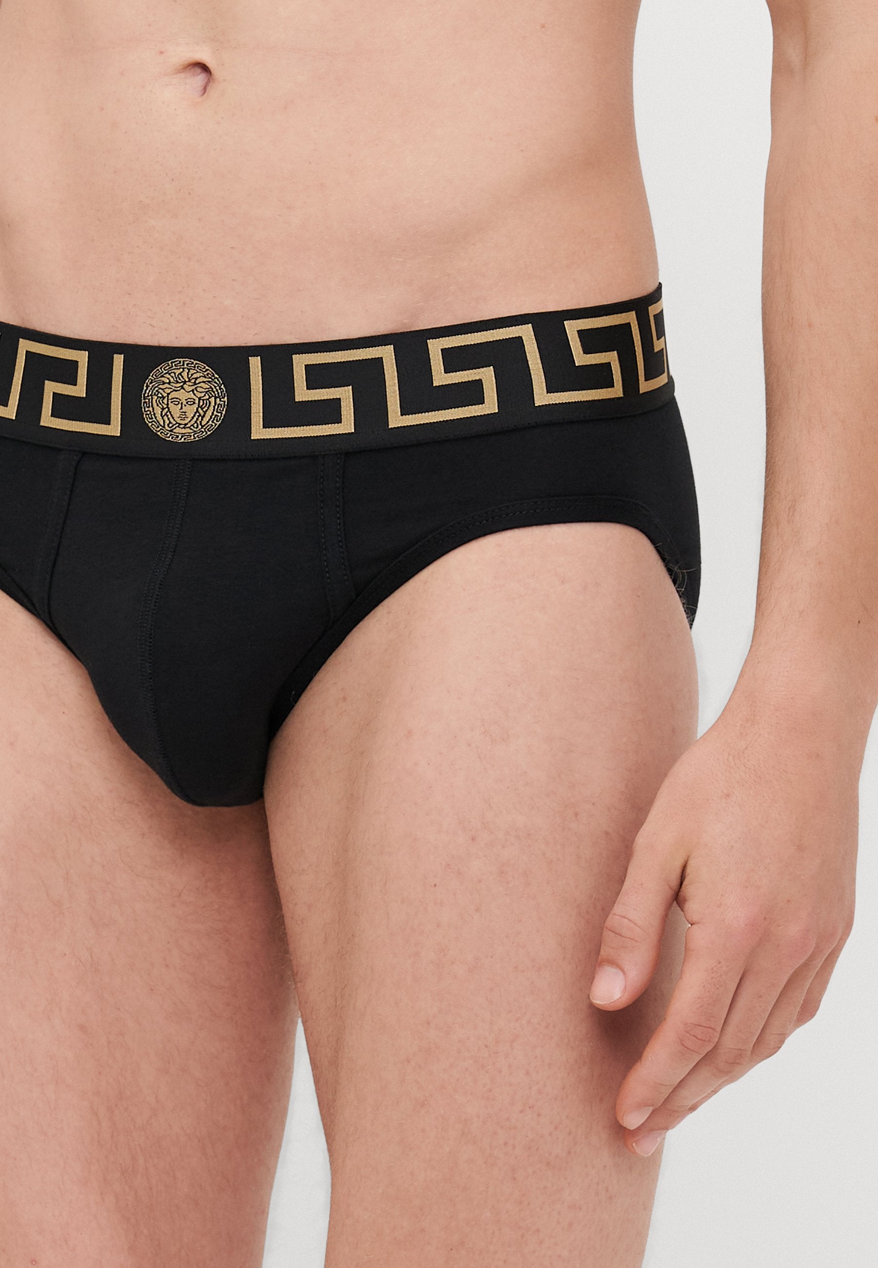 UNDERPANTS TOPEKA NEW LOGO 3 PACK - Briefs - black/gold-coloured