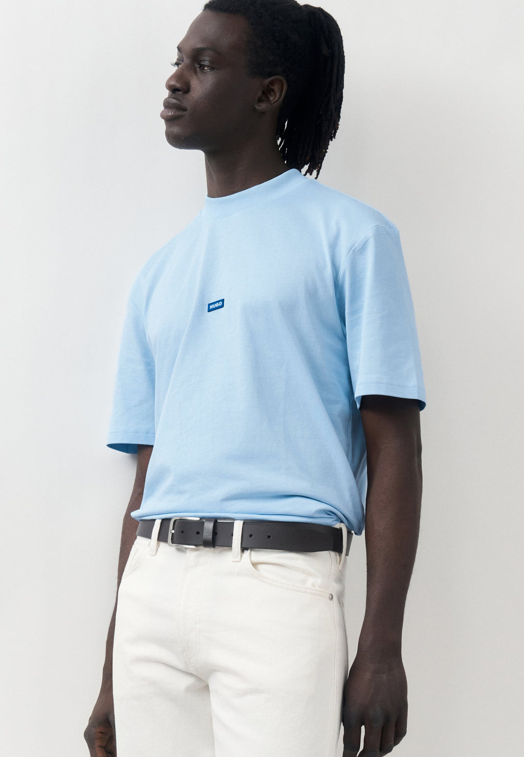 NIEROS - Basic T-shirt - open blue