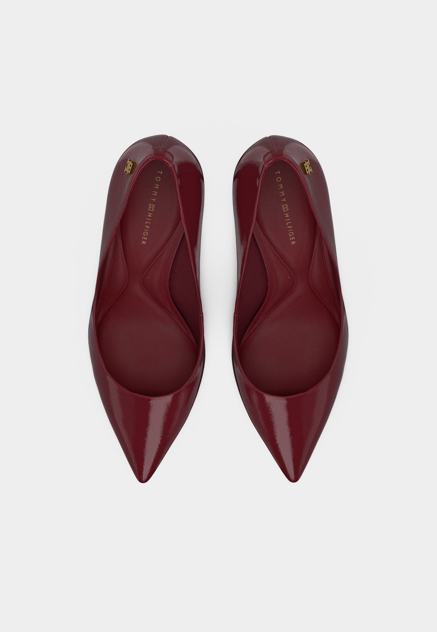 ESCARPINS EN CUIR À BOUT POINTU - Talons hauts - bordeaux
