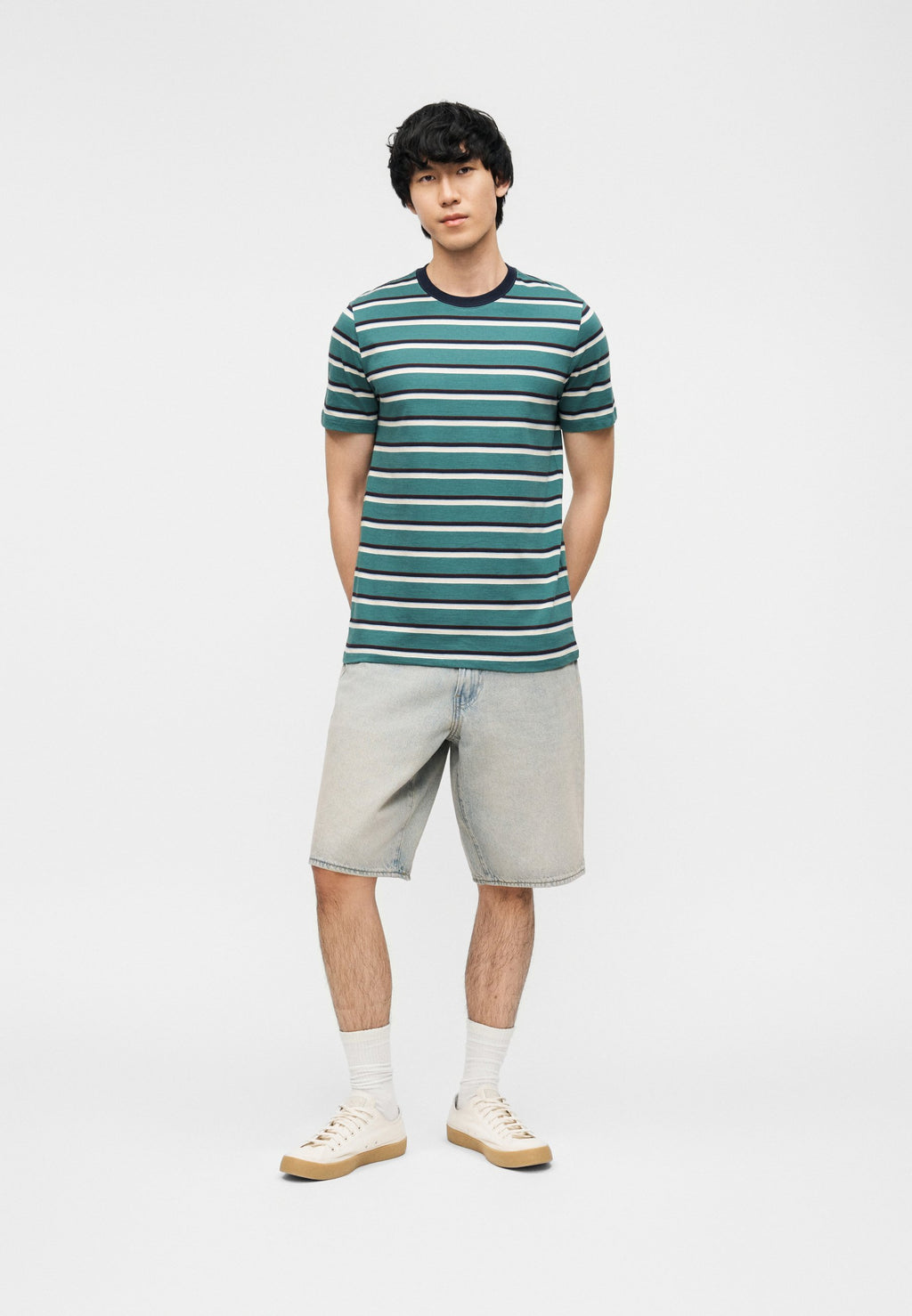 EVERYDAY CREW STRIPE - Print T-shirt - balsam