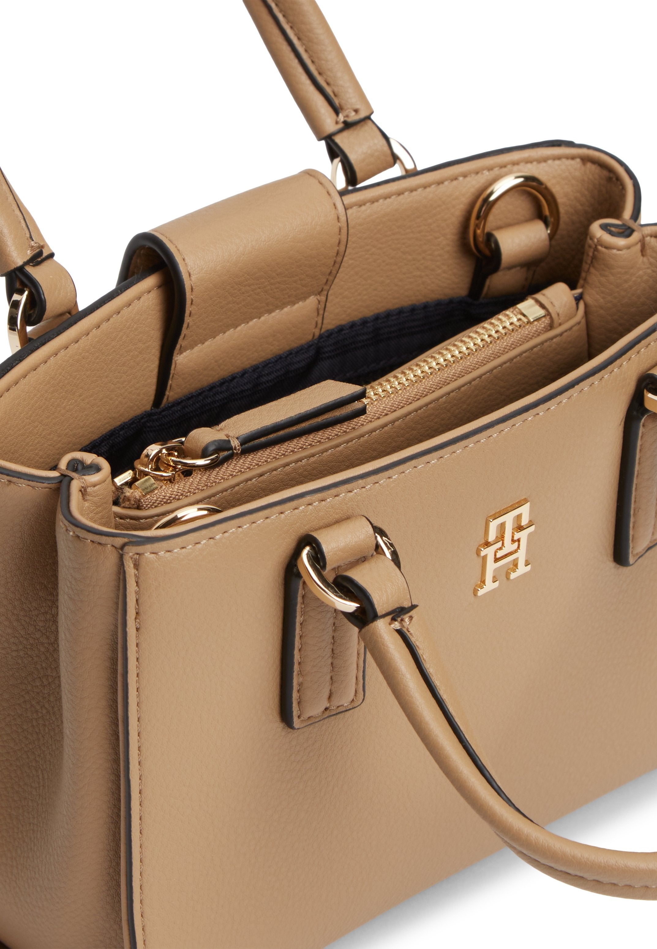 TH MONOGRAM CROSSBODY TOTE BAG - Handbag - beige
