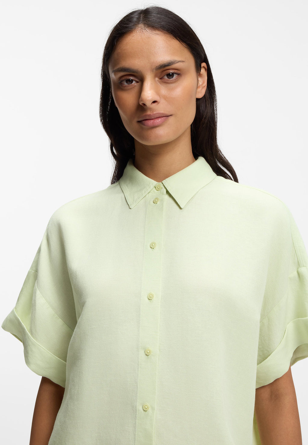 C_BISENAS - Button-down blouse - bright green