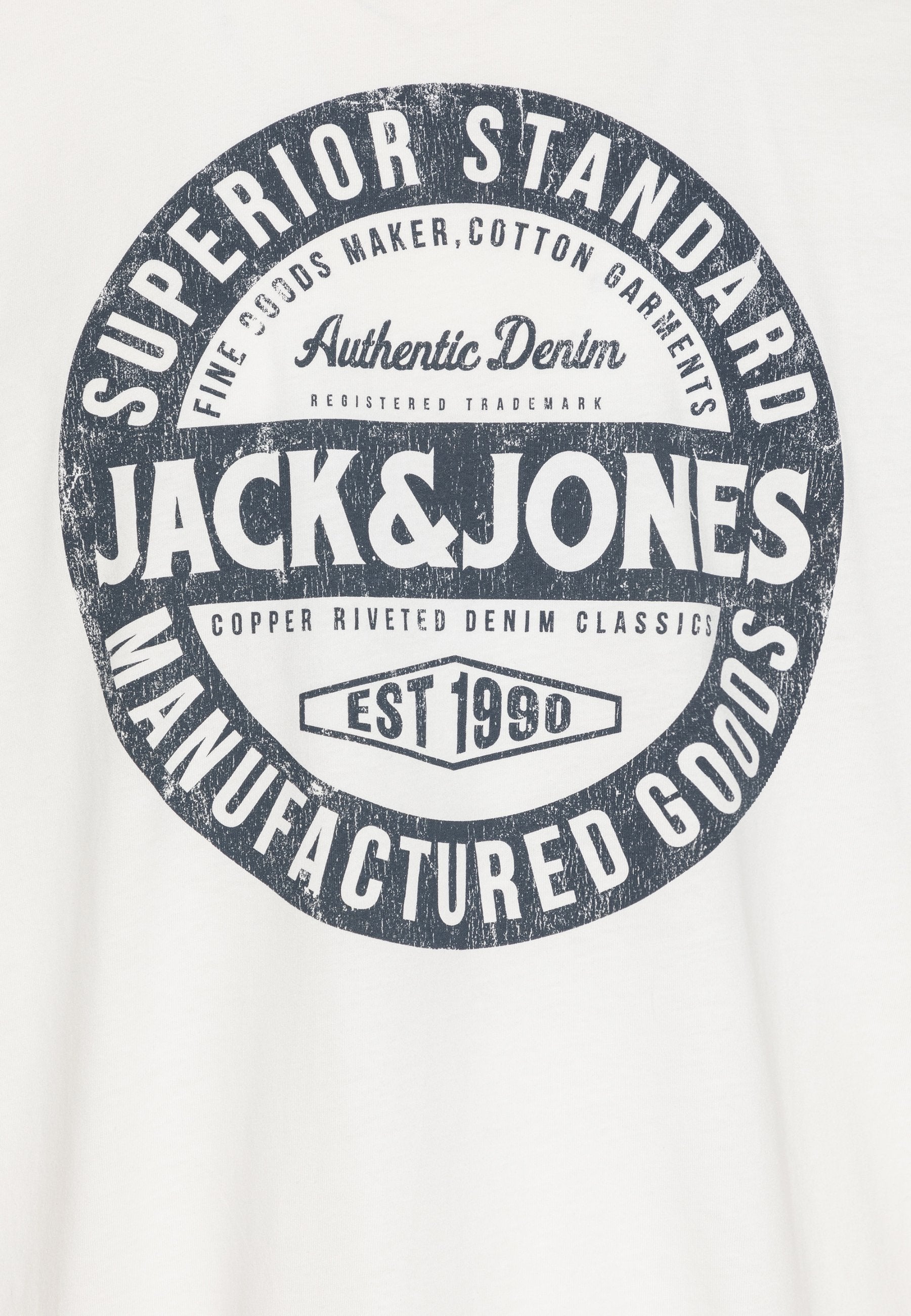 JJEJEANS LOGO TEE - Print T-shirt - cloud dancer