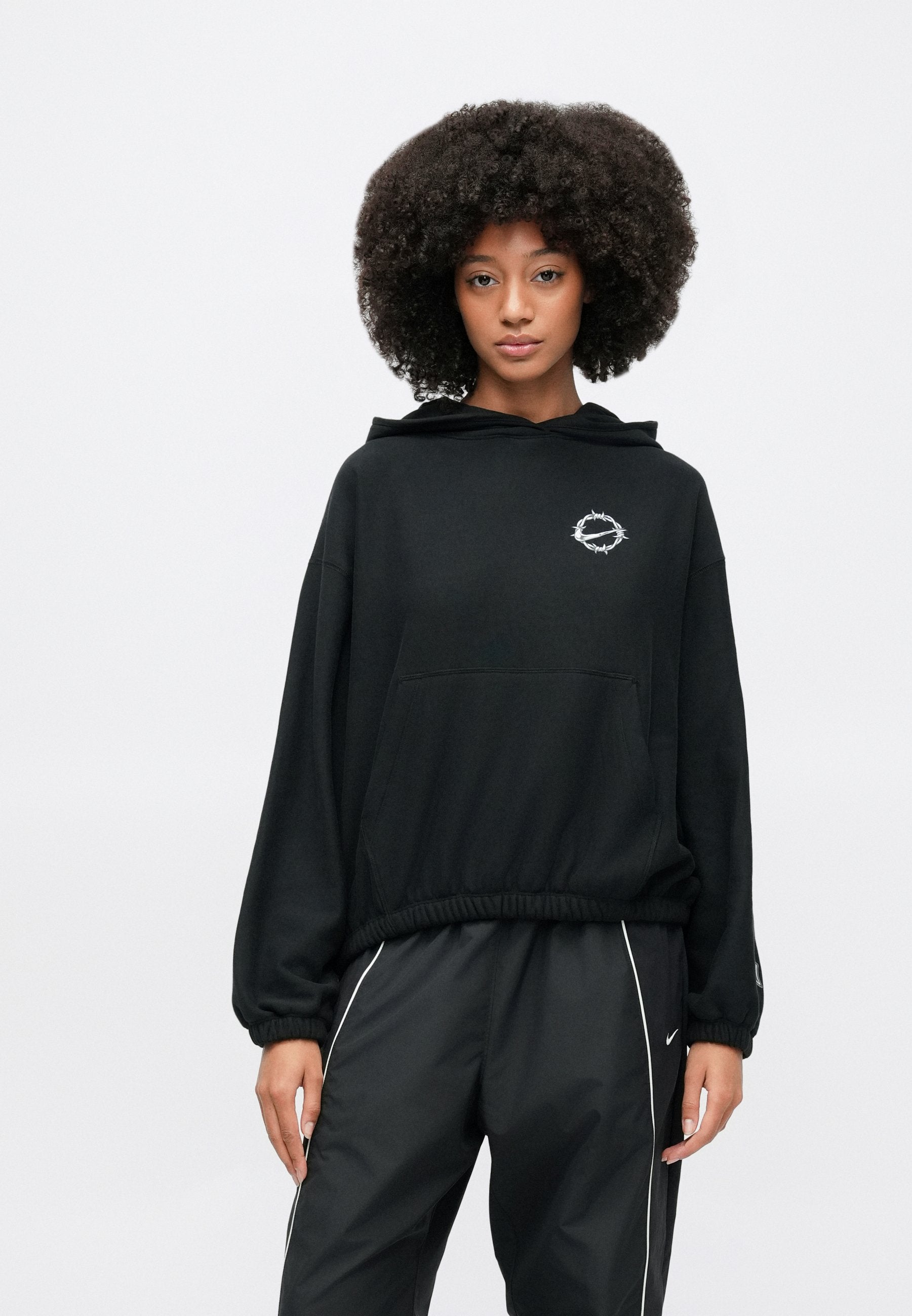 STREET - Sweat à capuche - noir/gris collège