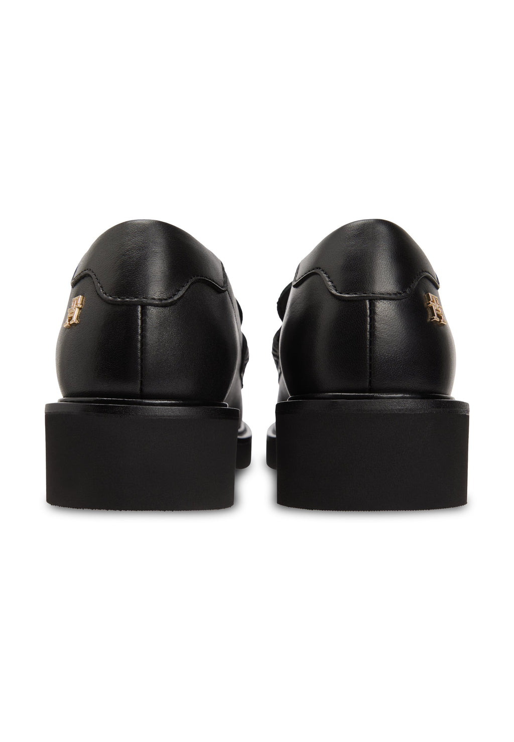 LEATHER CHUNKY PENNY LOAFERS - Slip-ons - black
