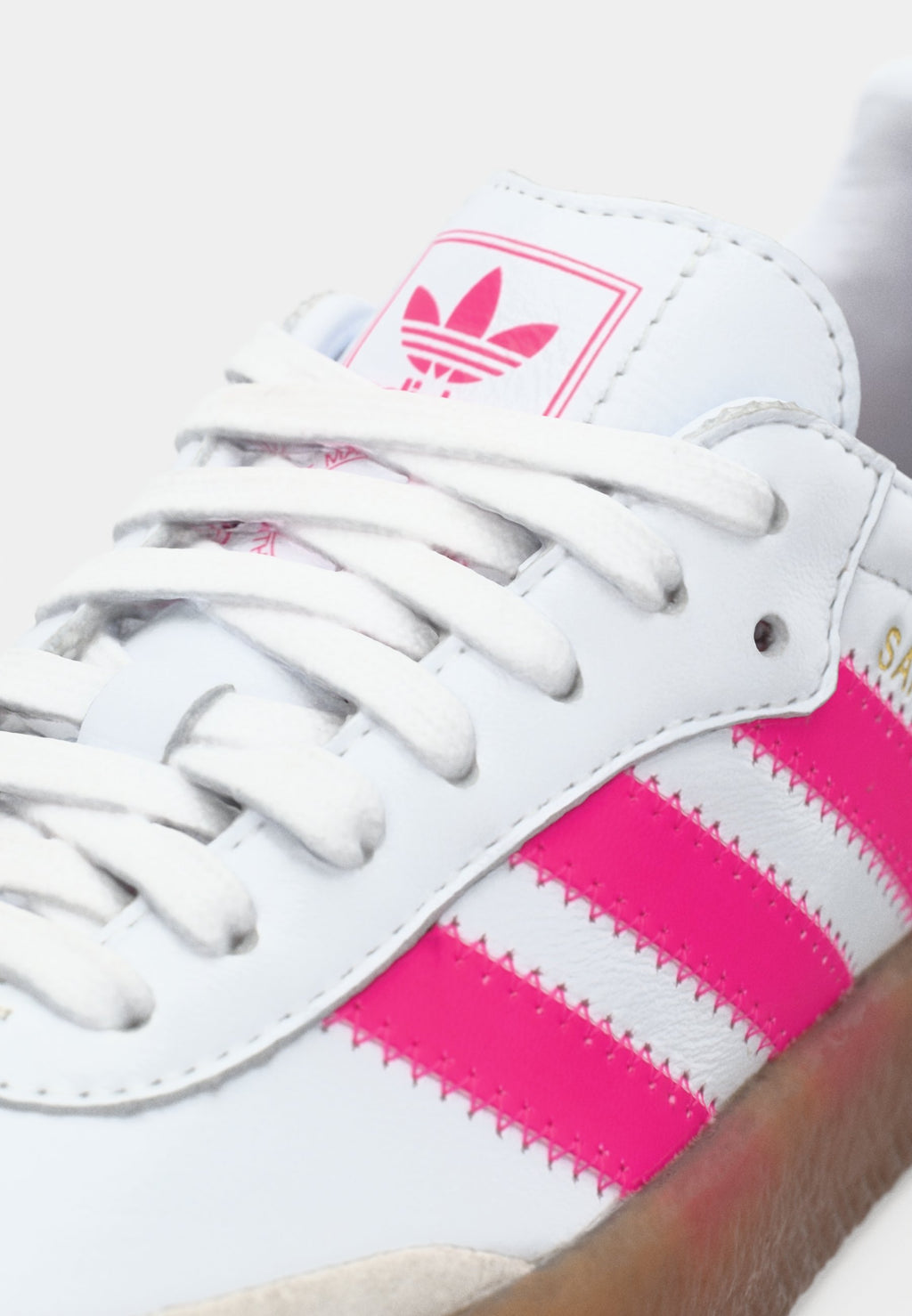SAMBAE UNISEXE - Baskets - footwear white/shock pink/gold-coloured metallic