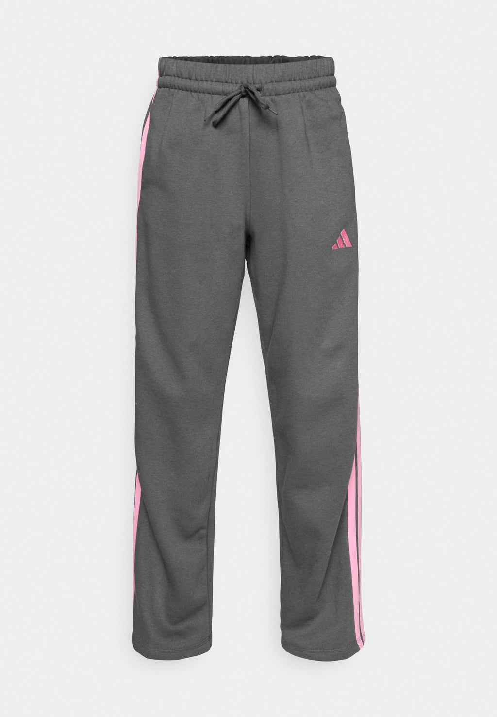 ESSENTIALS 3 STRIPES OPEN HEM PANTS - Tracksuit bottoms - grey six/tropic bloom