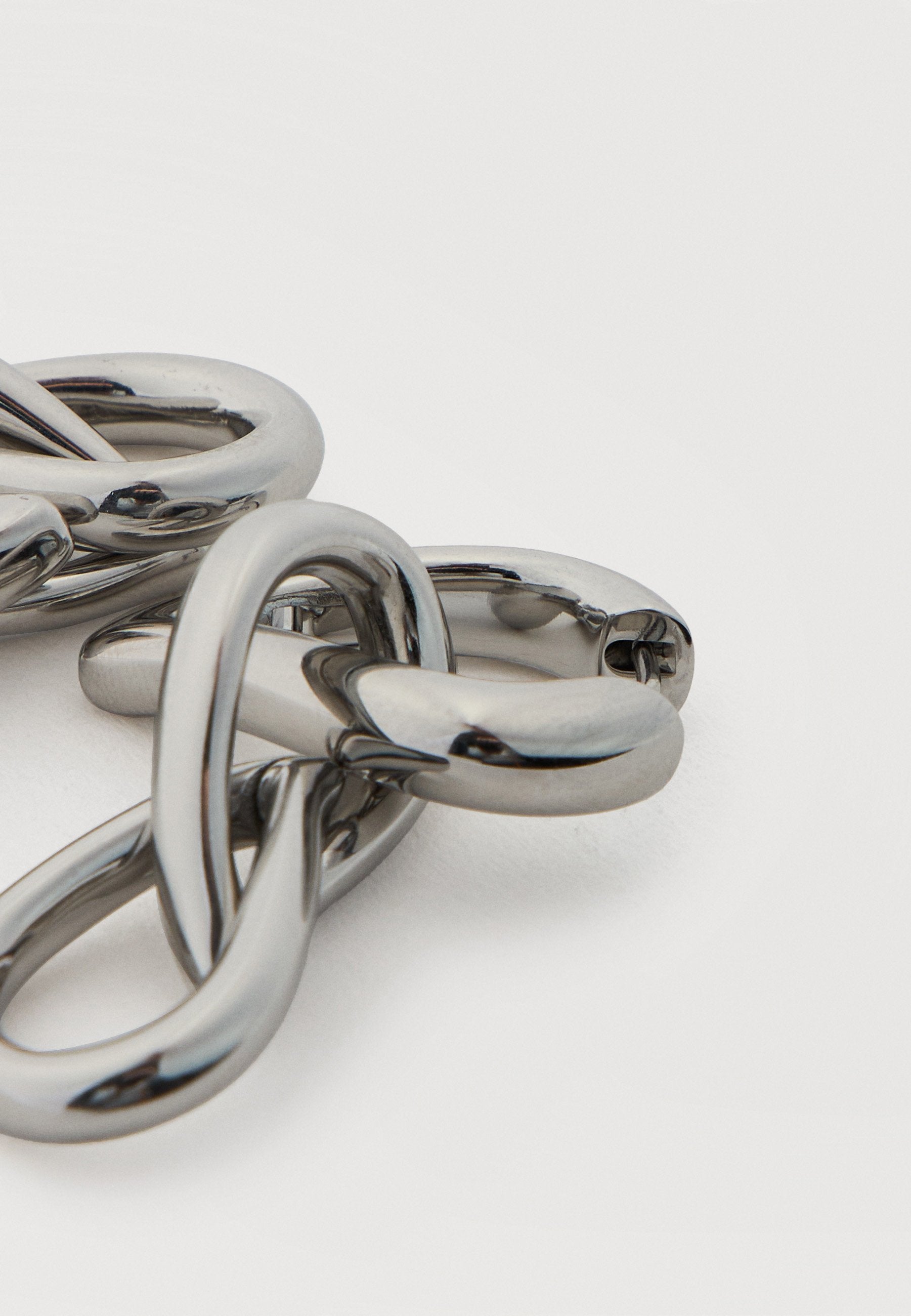 SCULPTURED DROPES - Earrings - silver-coloured