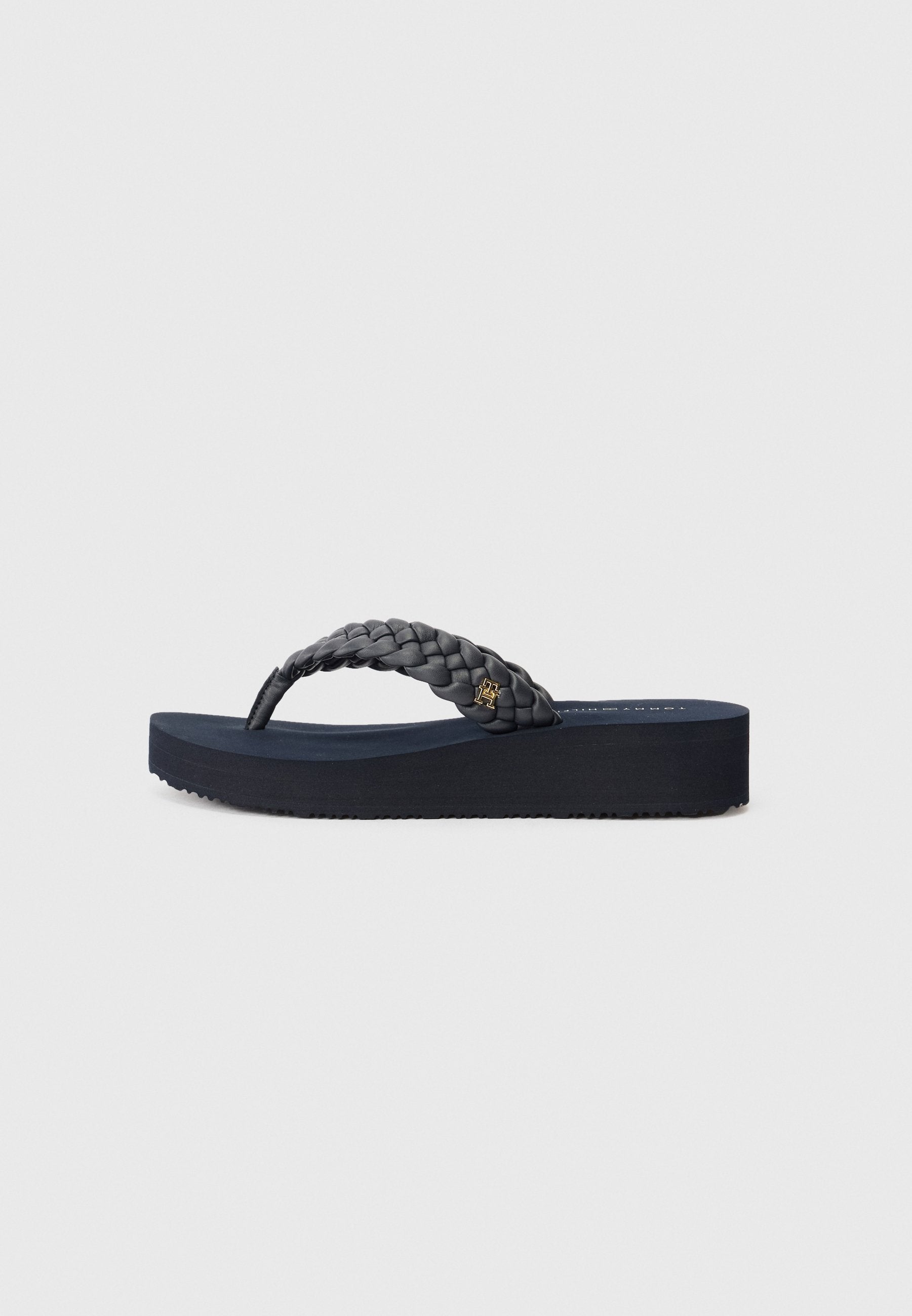 شباشب WEDGE FLIP-FLOPS بحزام مضفر - زرقاء فضائية