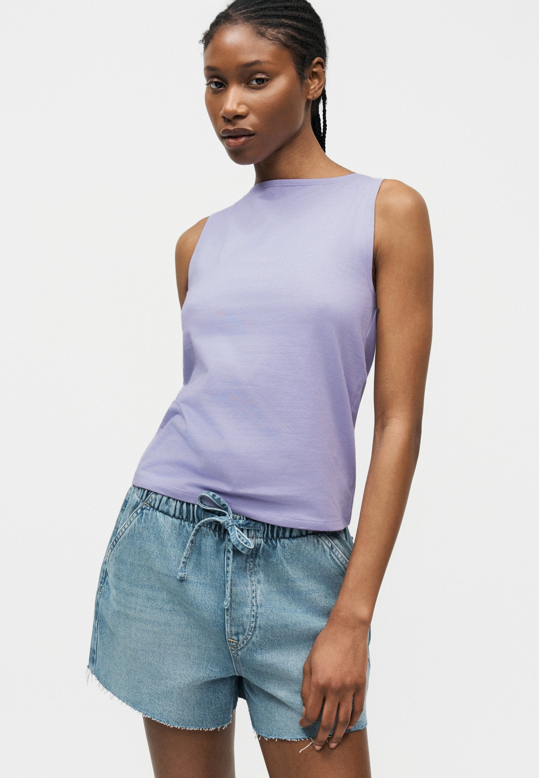 BOAT NECK TANK - Top - orchid