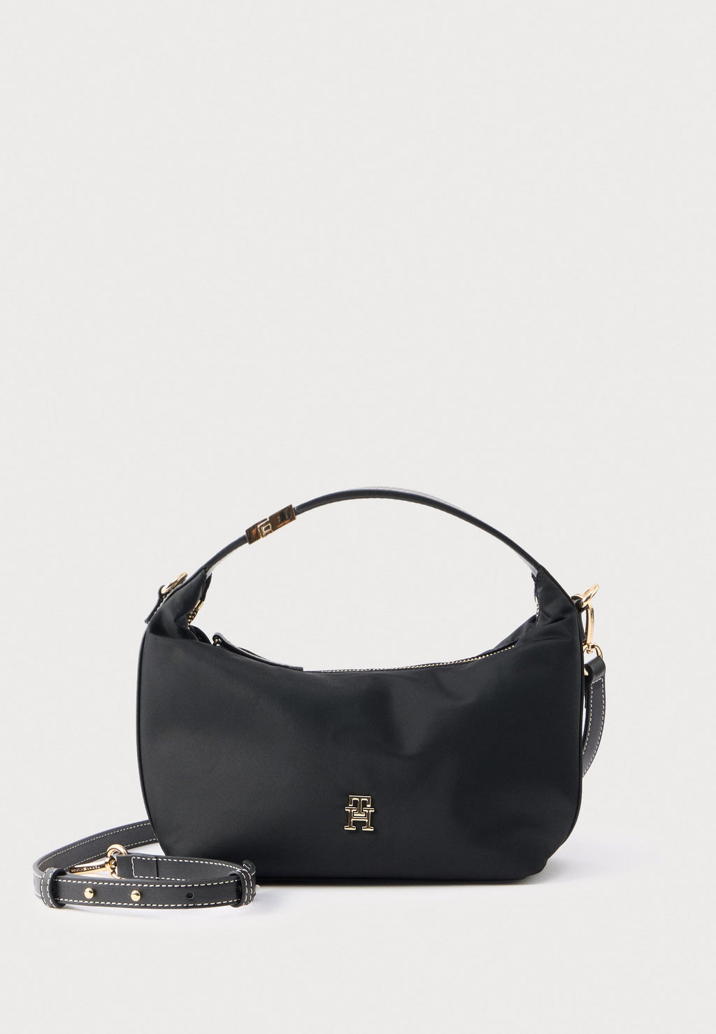 TH MONOGRAM PLAQUE CROSSBODY BAG - Handbag - black