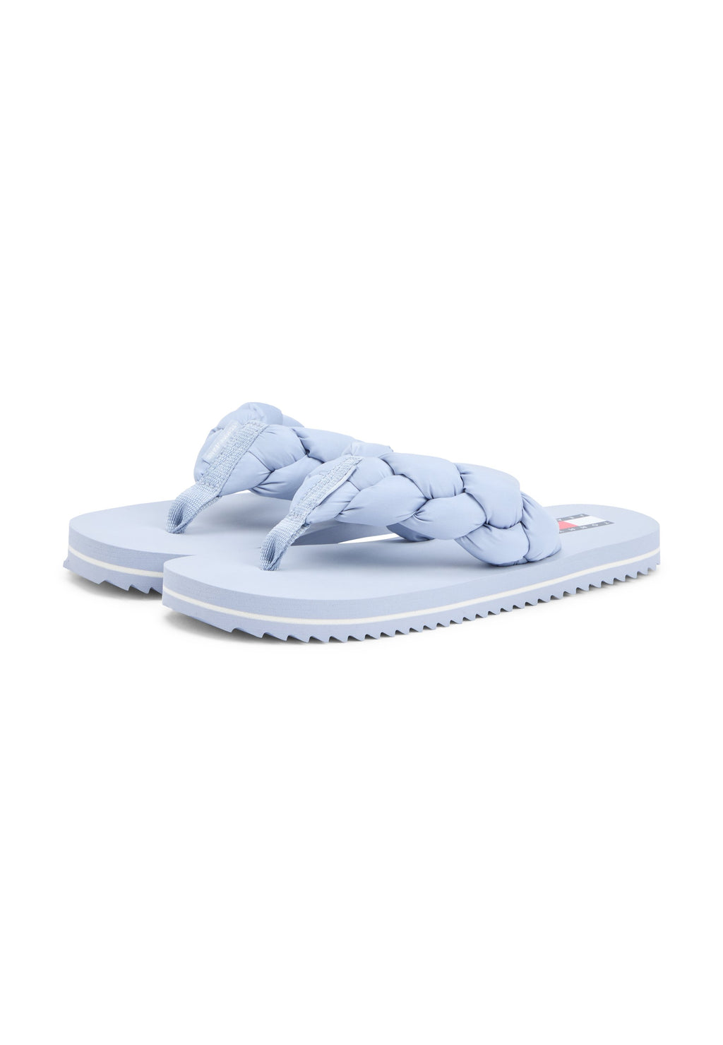 BRAIDED PADDED STRAP SERRATED FLIP-FLOPS - T-bar sandals - soaring skies