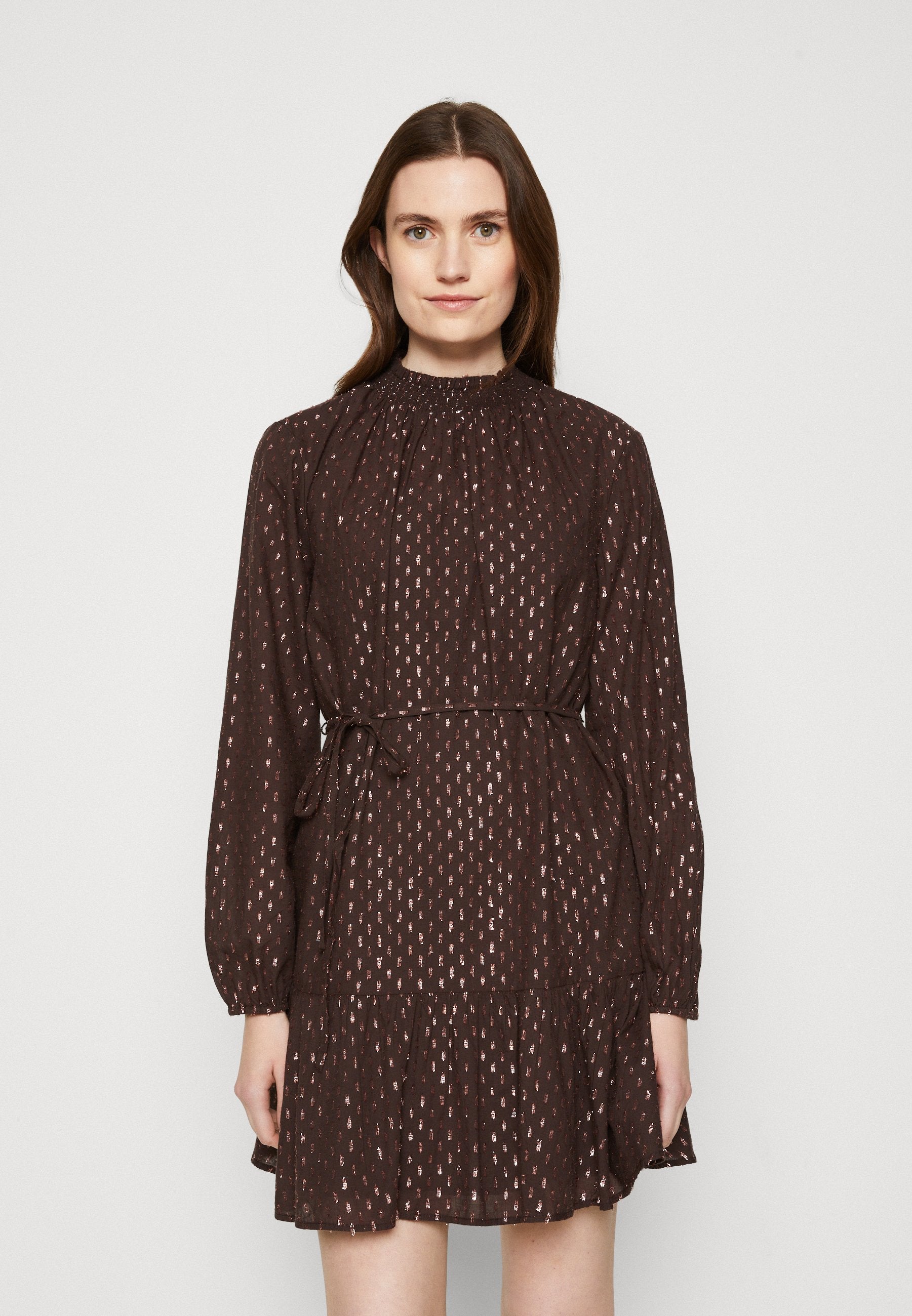 SMOCK CLIP DRESS - Cocktail dress / Party dress - brown