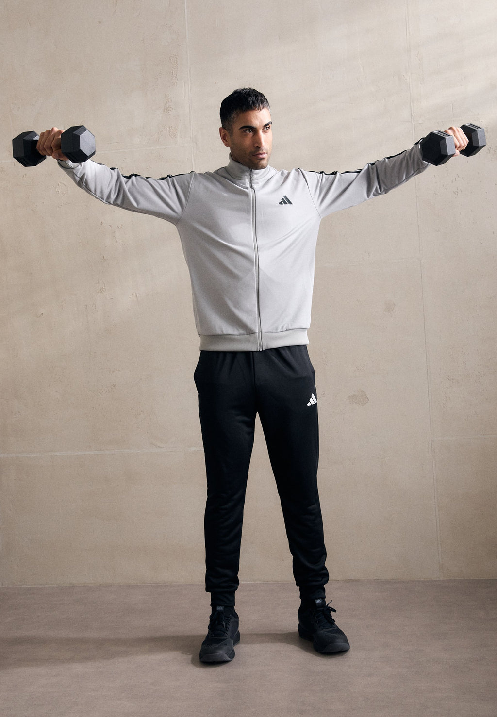 3 STRIPES - Tracksuit - medium grey heather/solid grey
