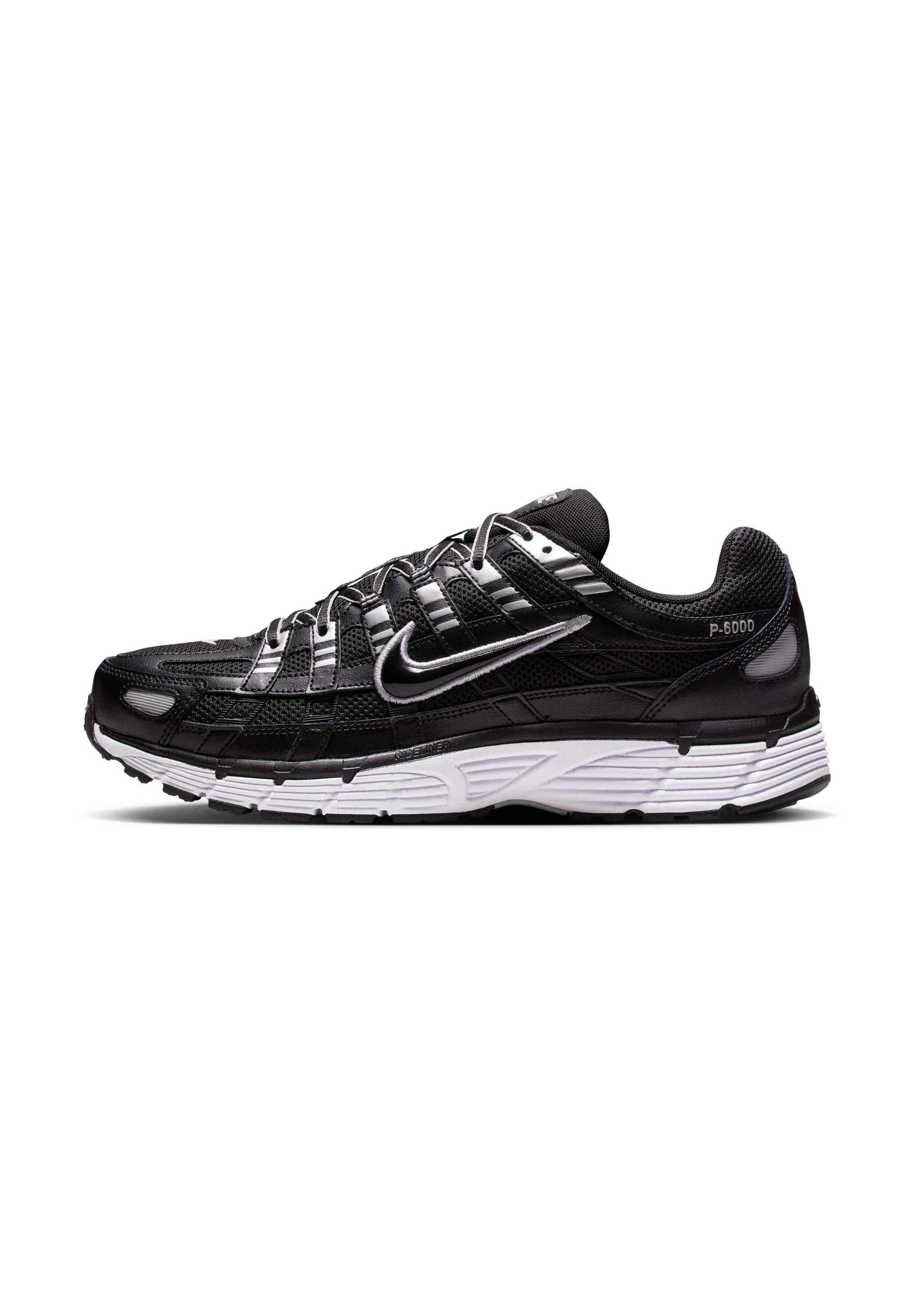 P 6000 UNISEX - Trainers - black white mtlc silver