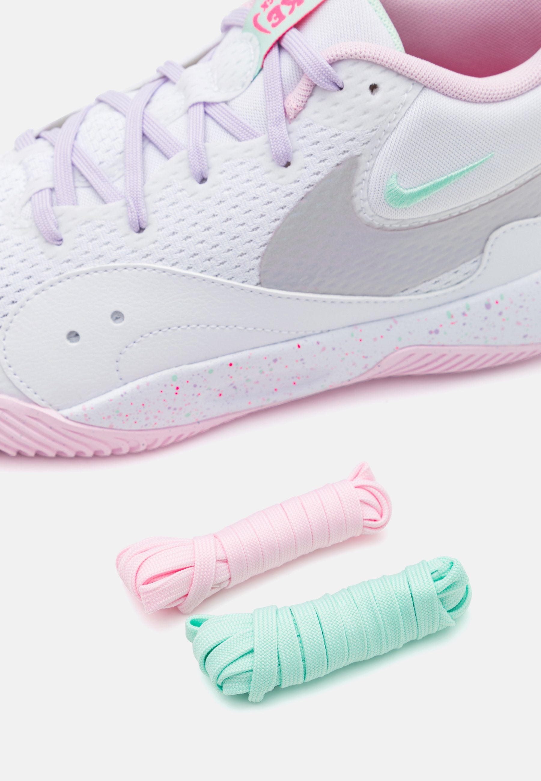 HYPERQUICK SE UNISEX - Volleyball shoes - white/pink foam/violet mist/mint foam