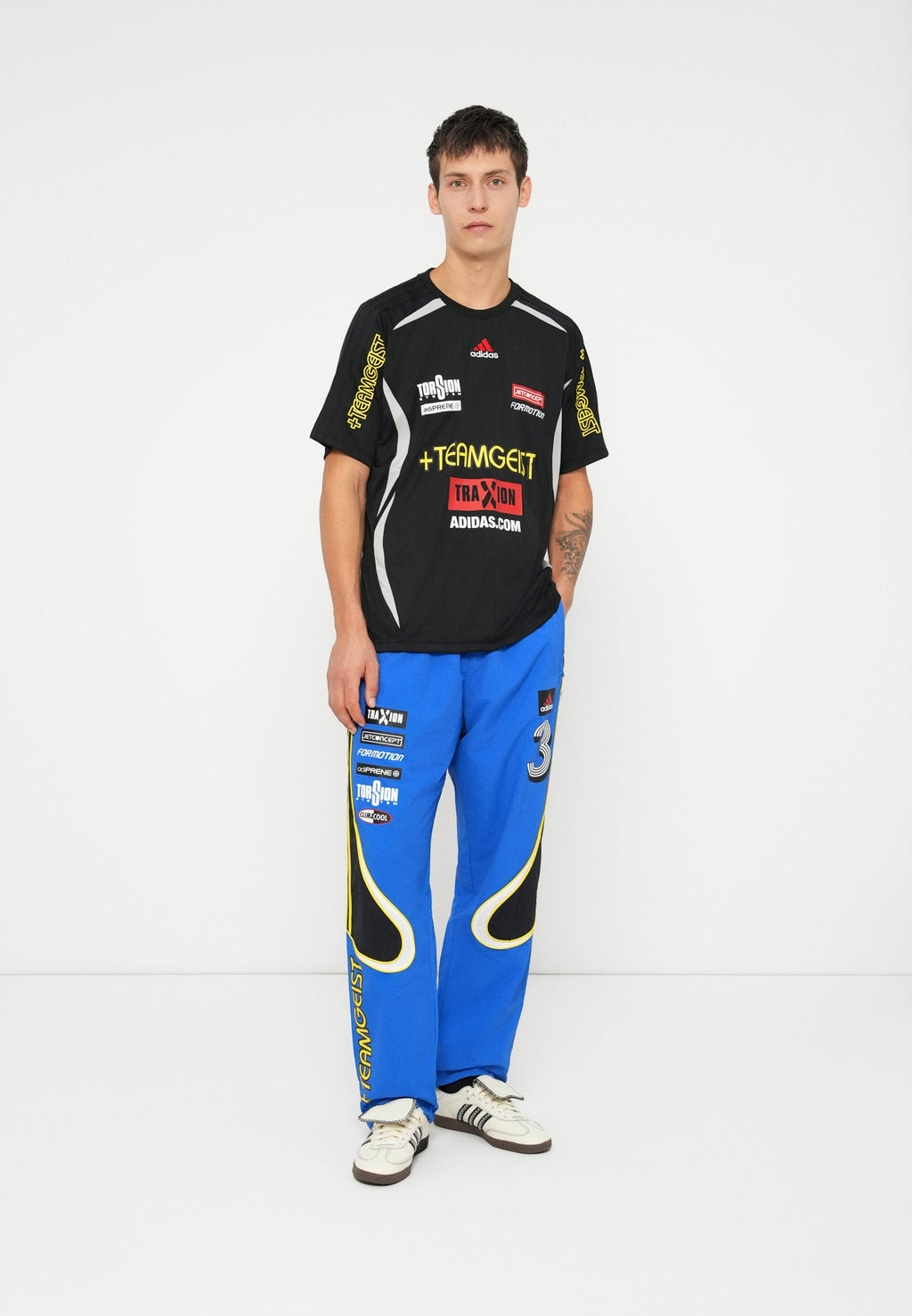 GFX TRACK PANT UNISEX - Tracksuit bottoms - blue/black/white