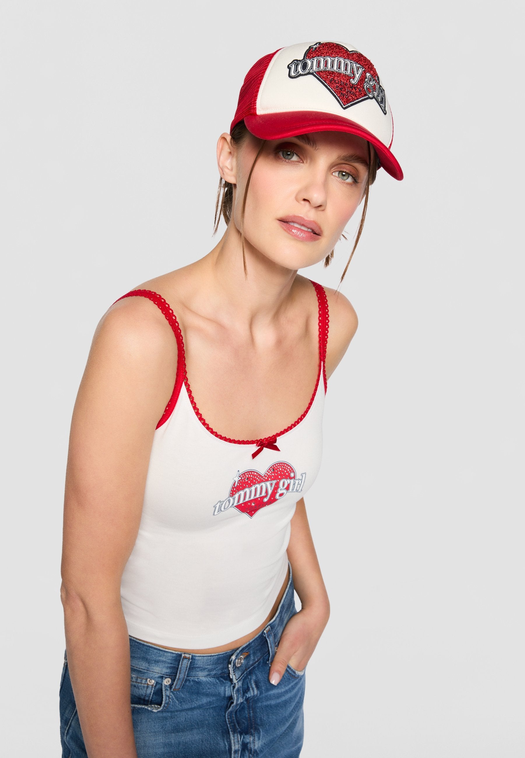 GIRL CAMI - Top - ecru/primary red