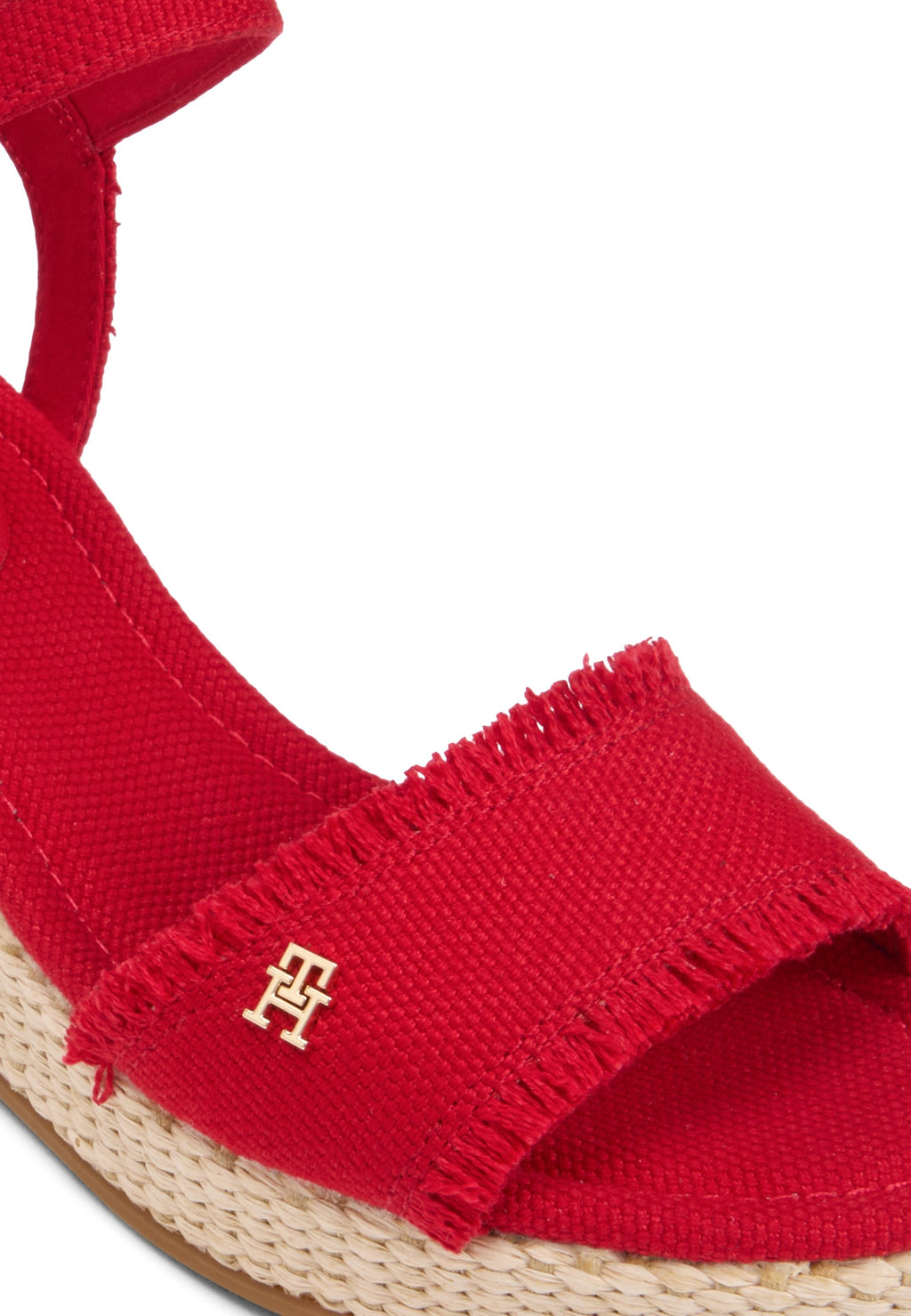 TH MONOGRAM WOVEN WEDGE ESPADRILLES - Platform sandals - primary red