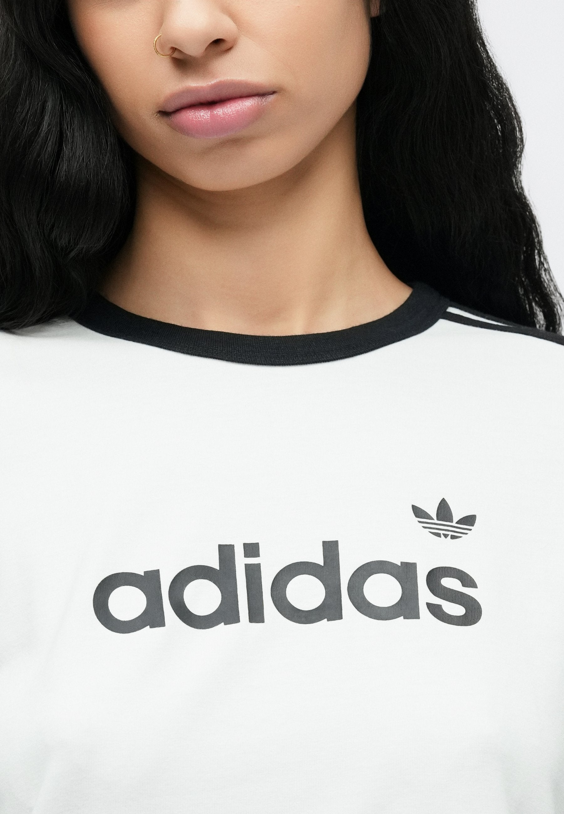 LINEAR TEE - Print T-shirt - white/black