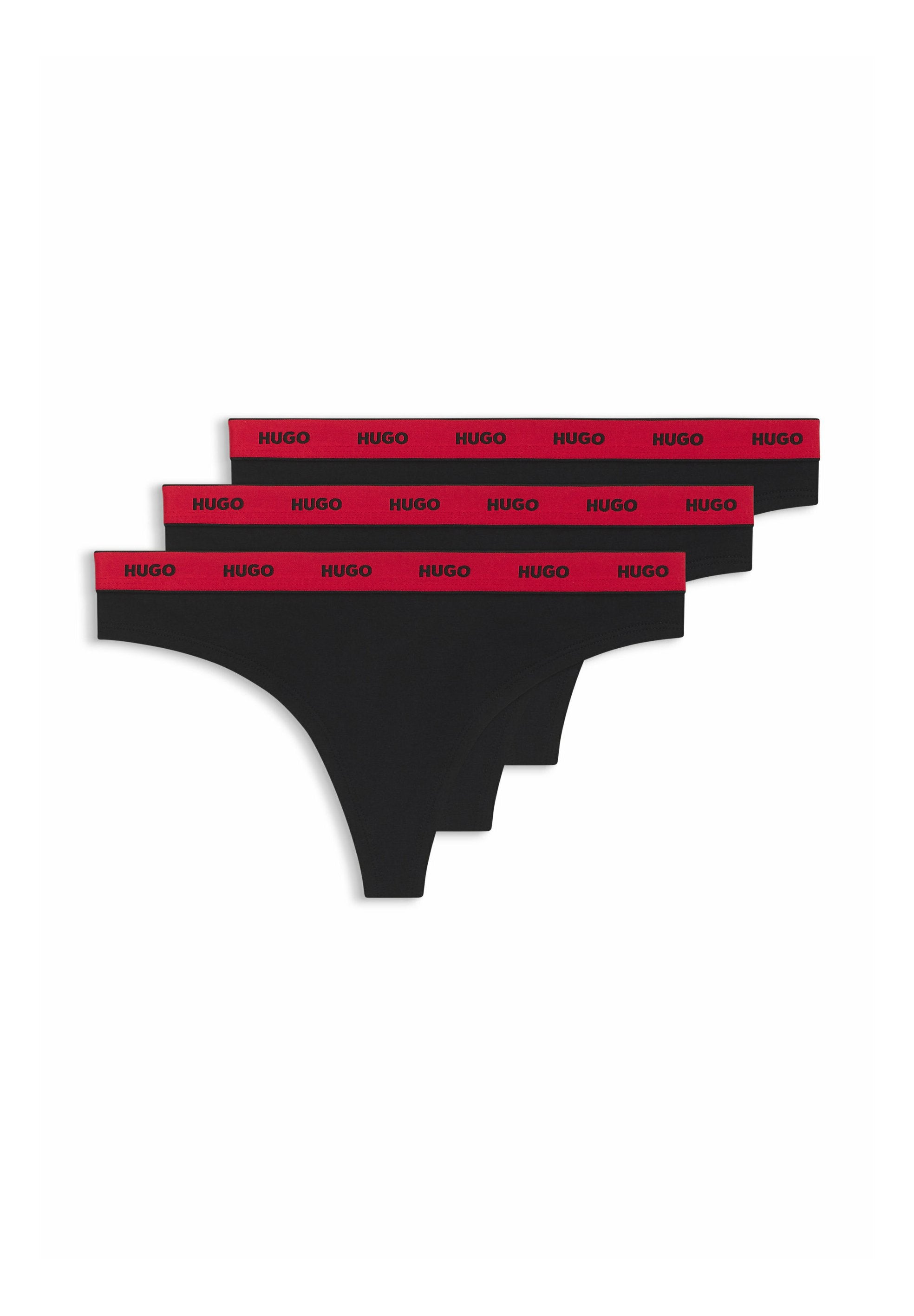 3 PACK STRIPE - Thong - black five
