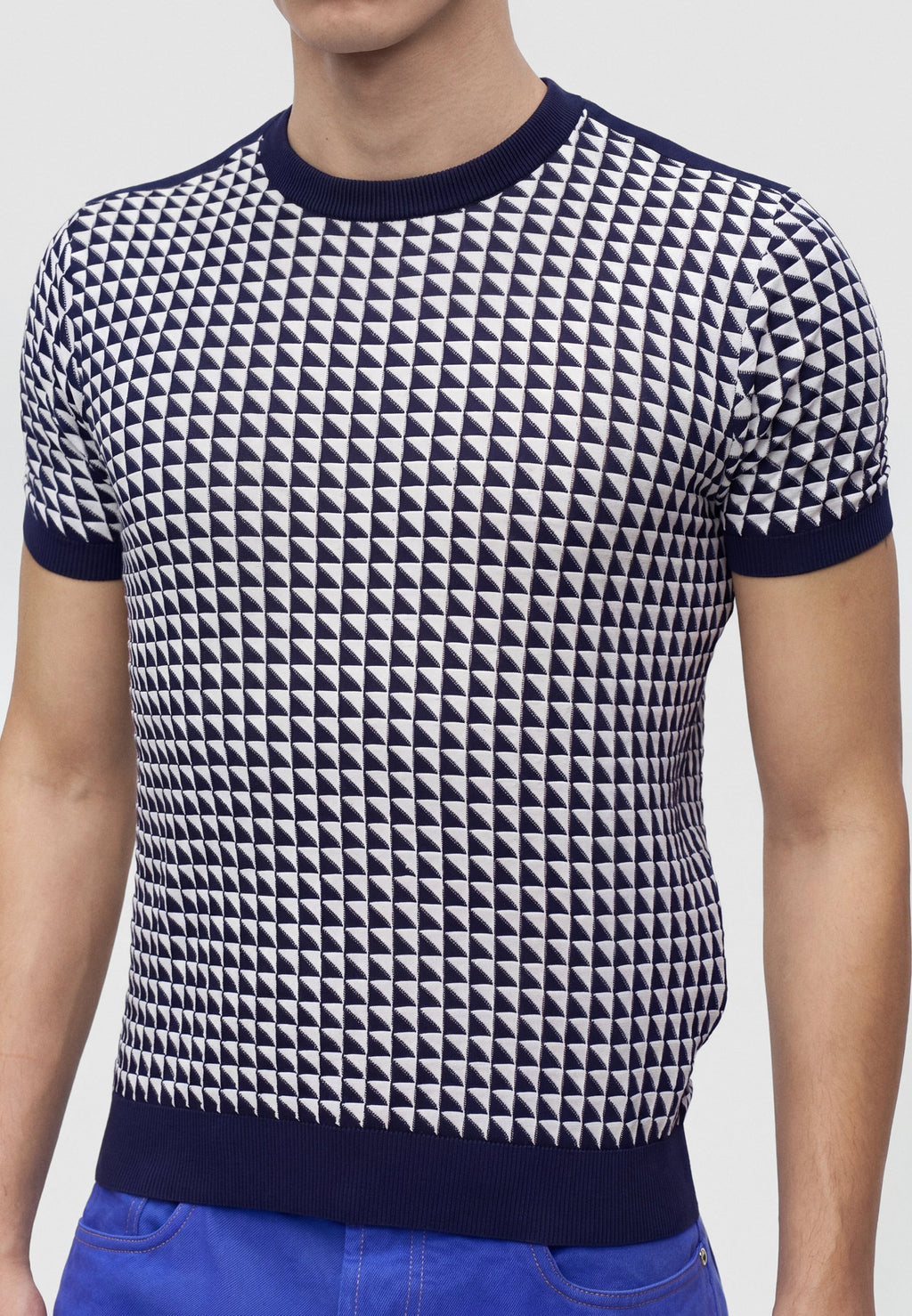 TRIANGLES  - Print T-shirt - navy/white