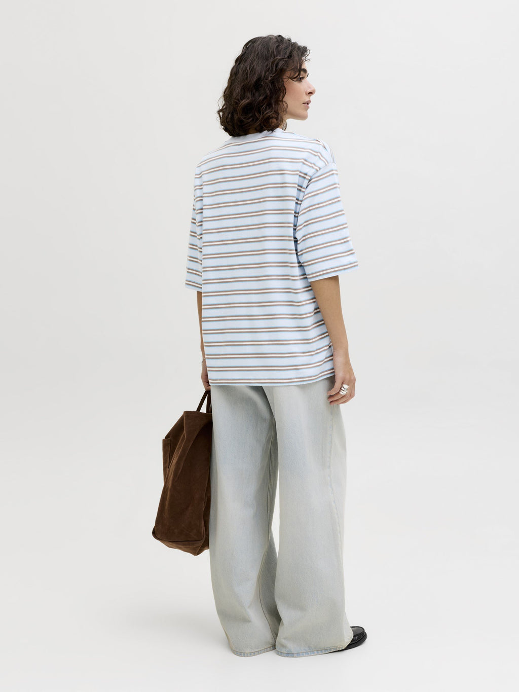JXRHEA LOOSE SS STRIPE TEE JRS - Print T-shirt - skyway/lentil/vanilla ice