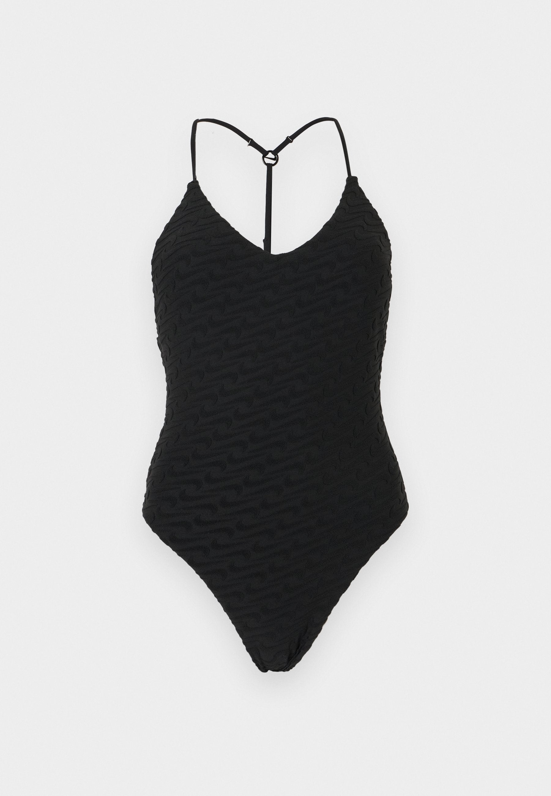 V NECK ONE PIECE - Swimsuit - black