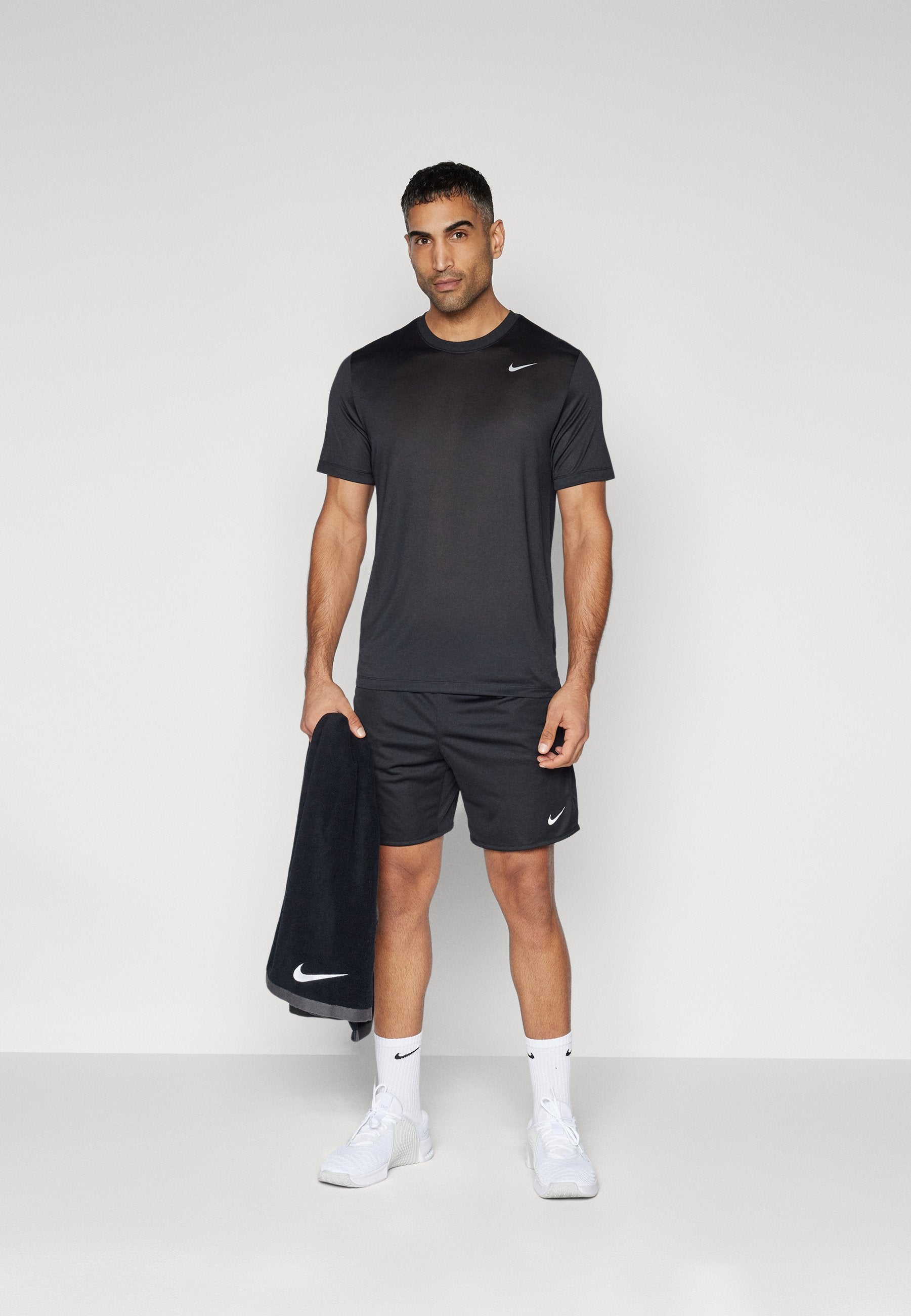 TEE RESET - Spor Tişörtü - siyah/mat gümüş