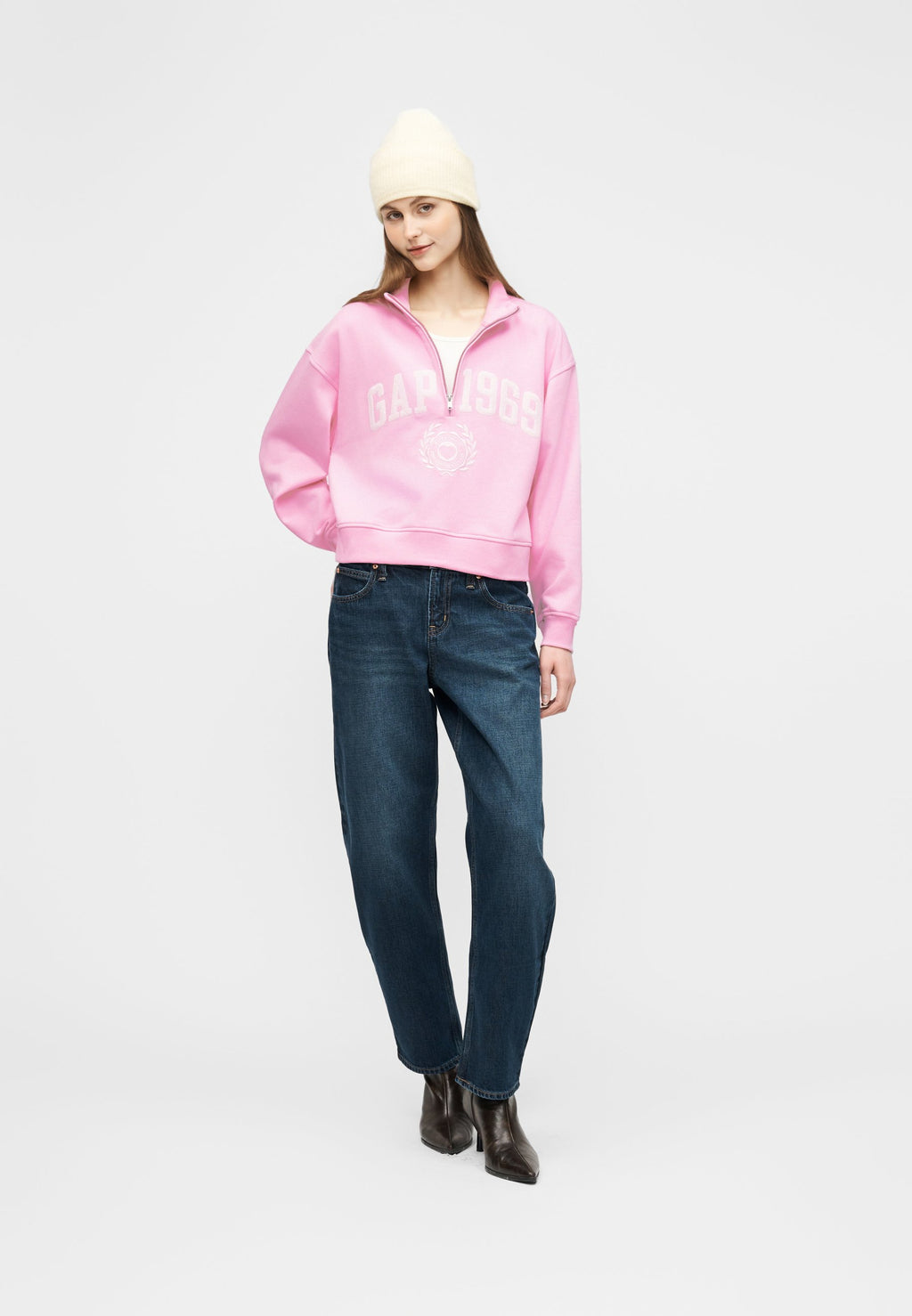 LOGO JAN HALF ZIP - Sweatshirt - primrose pink