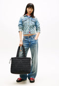 REPEAT LOGO PRINT CRINKLE TOTE BAG - Tote bag - black