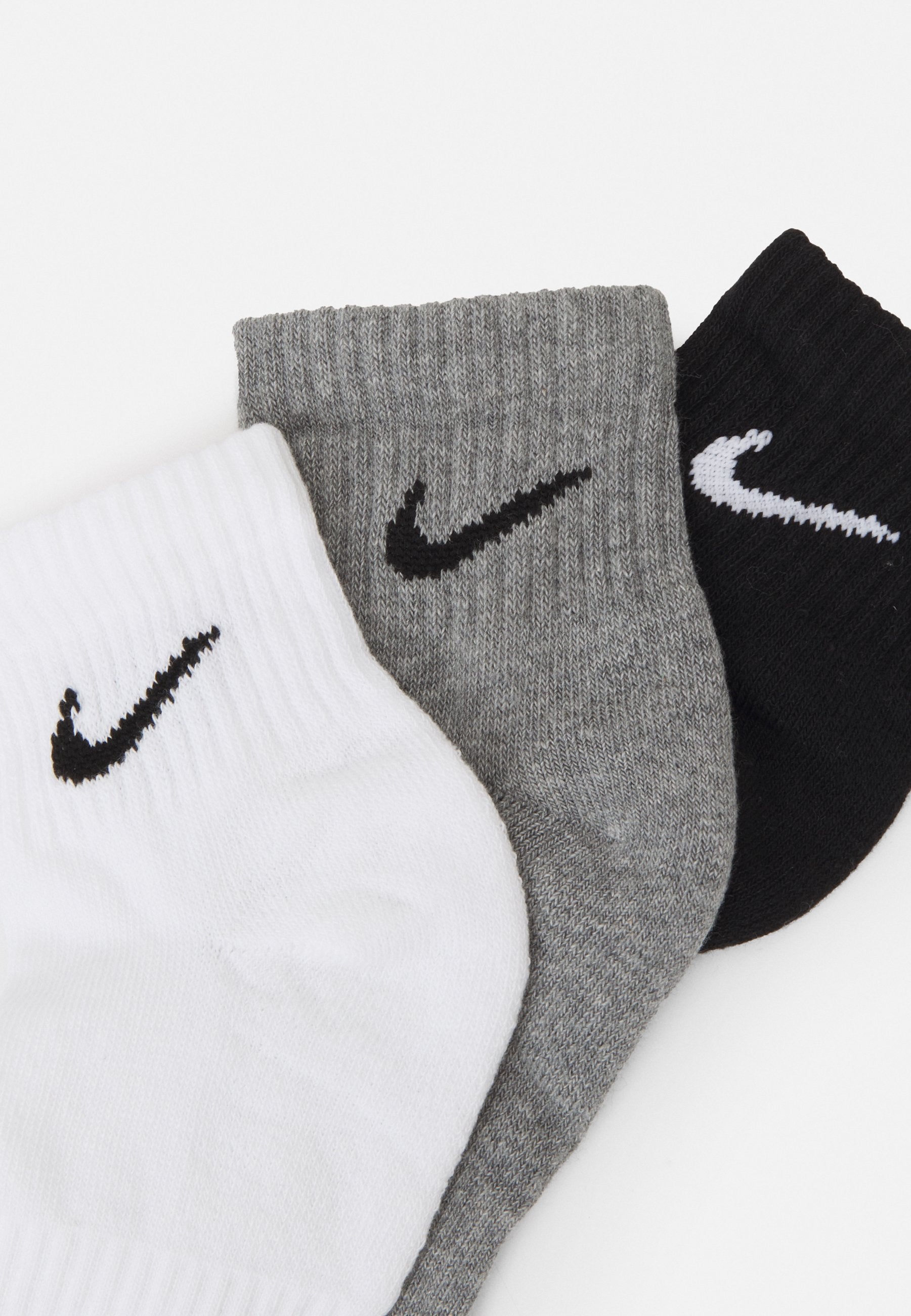 HER GÜN CUSH 3'LÜ PAKET UNISEX - Spor çorapları - beyaz/karbon kırçıllı/siyah