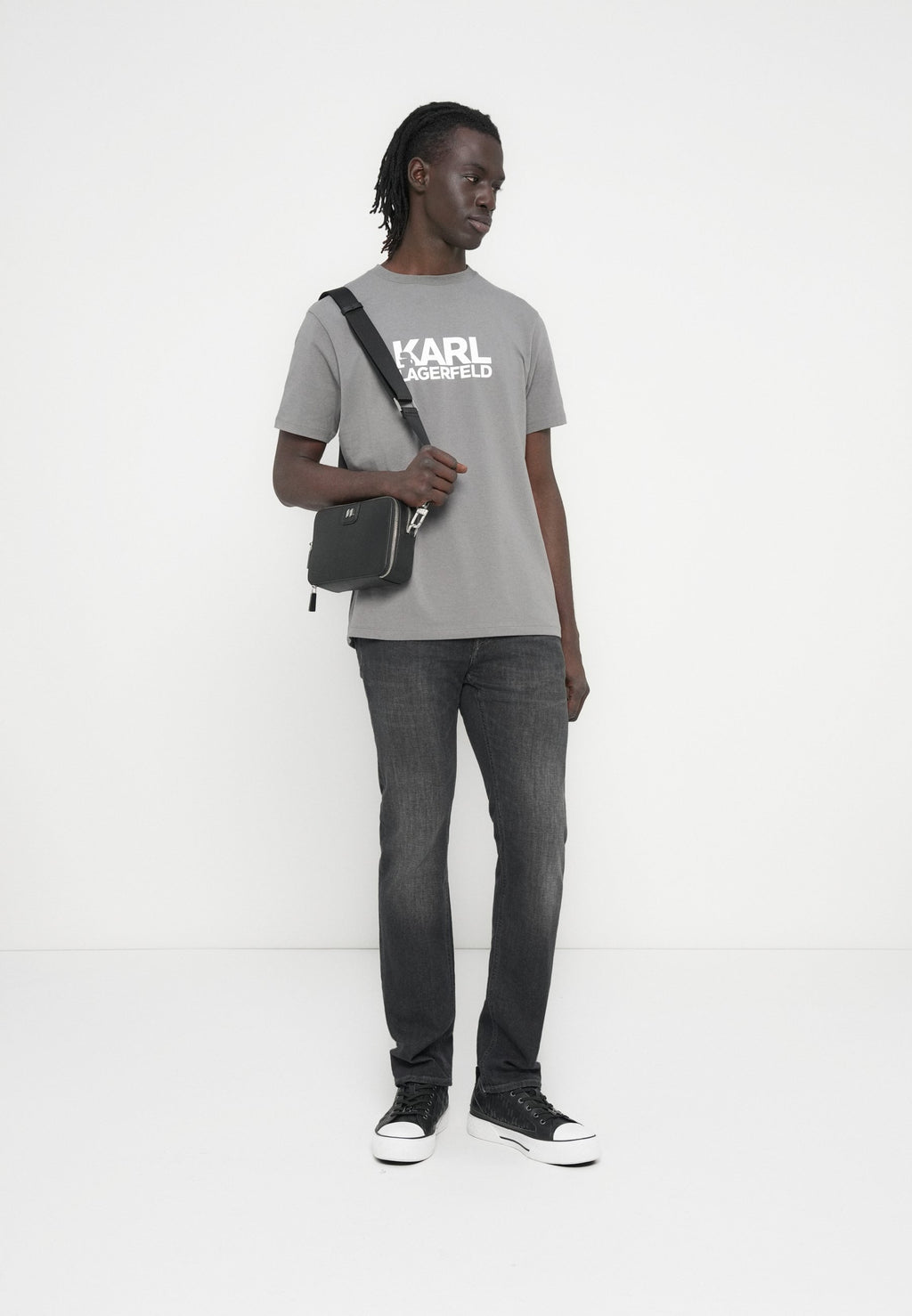 CREW NECK - Print T-shirt - dark grey
