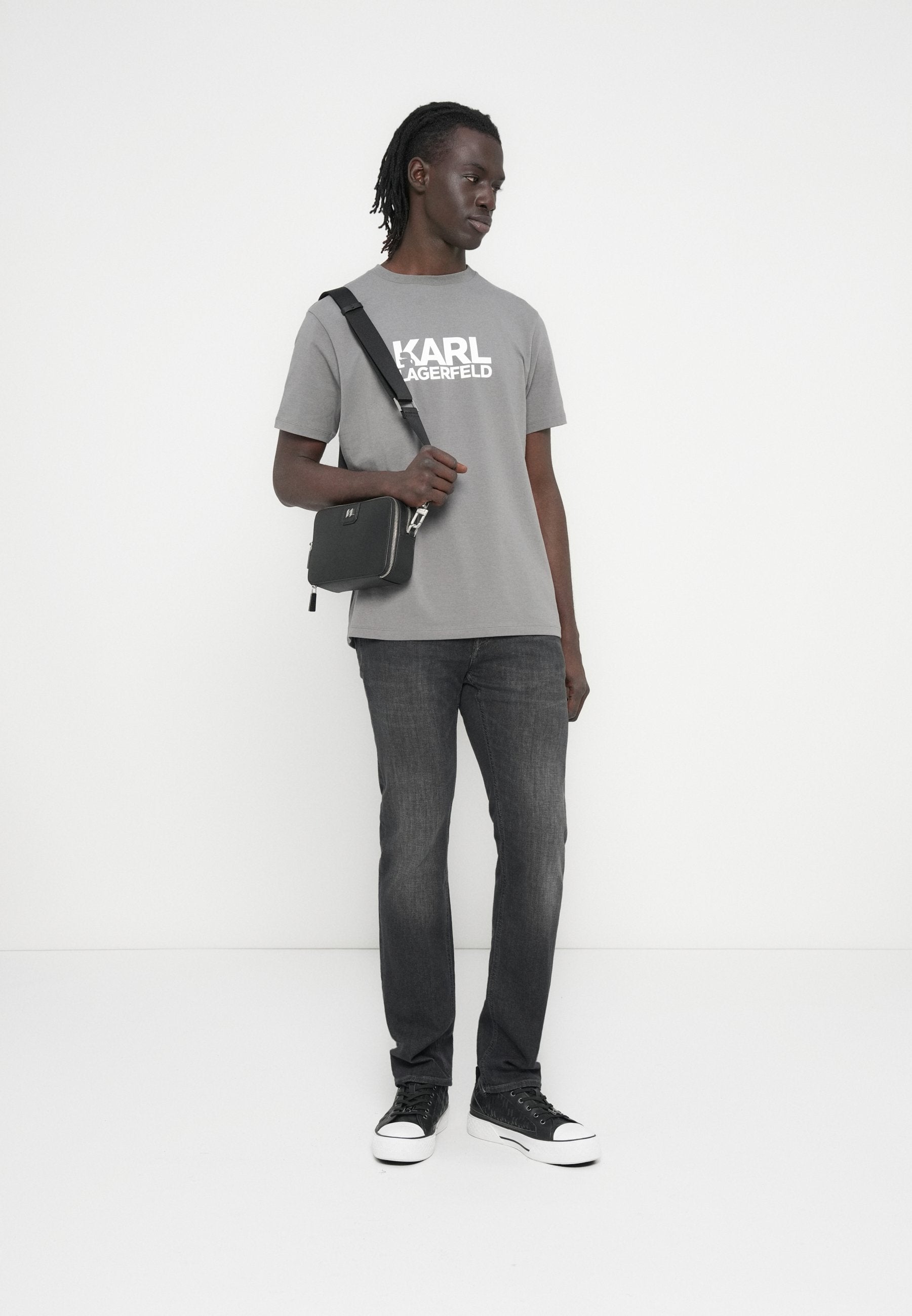 CREW NECK - Print T-shirt - dark grey