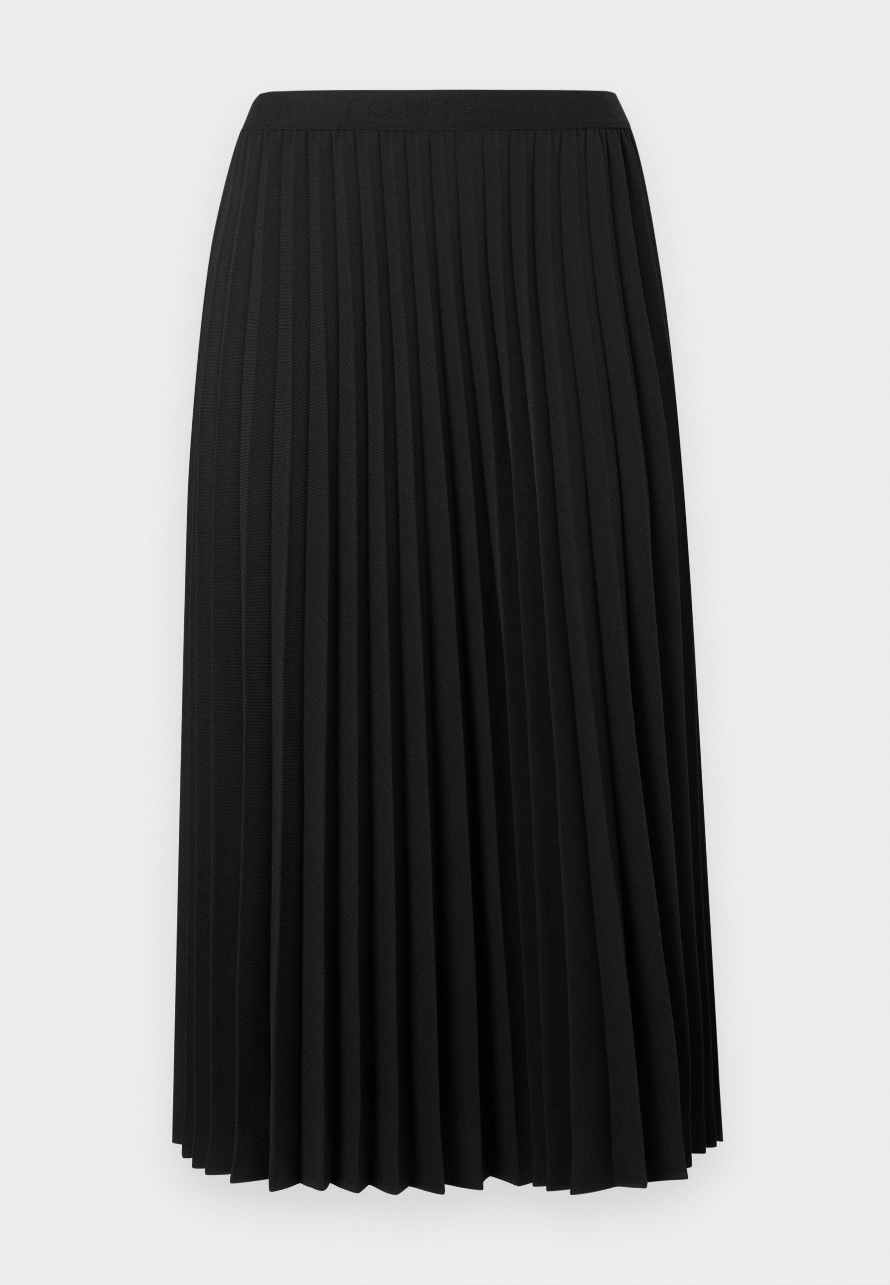 PLEATED TWILL MIDI SKIRT - Pleated skirt - black